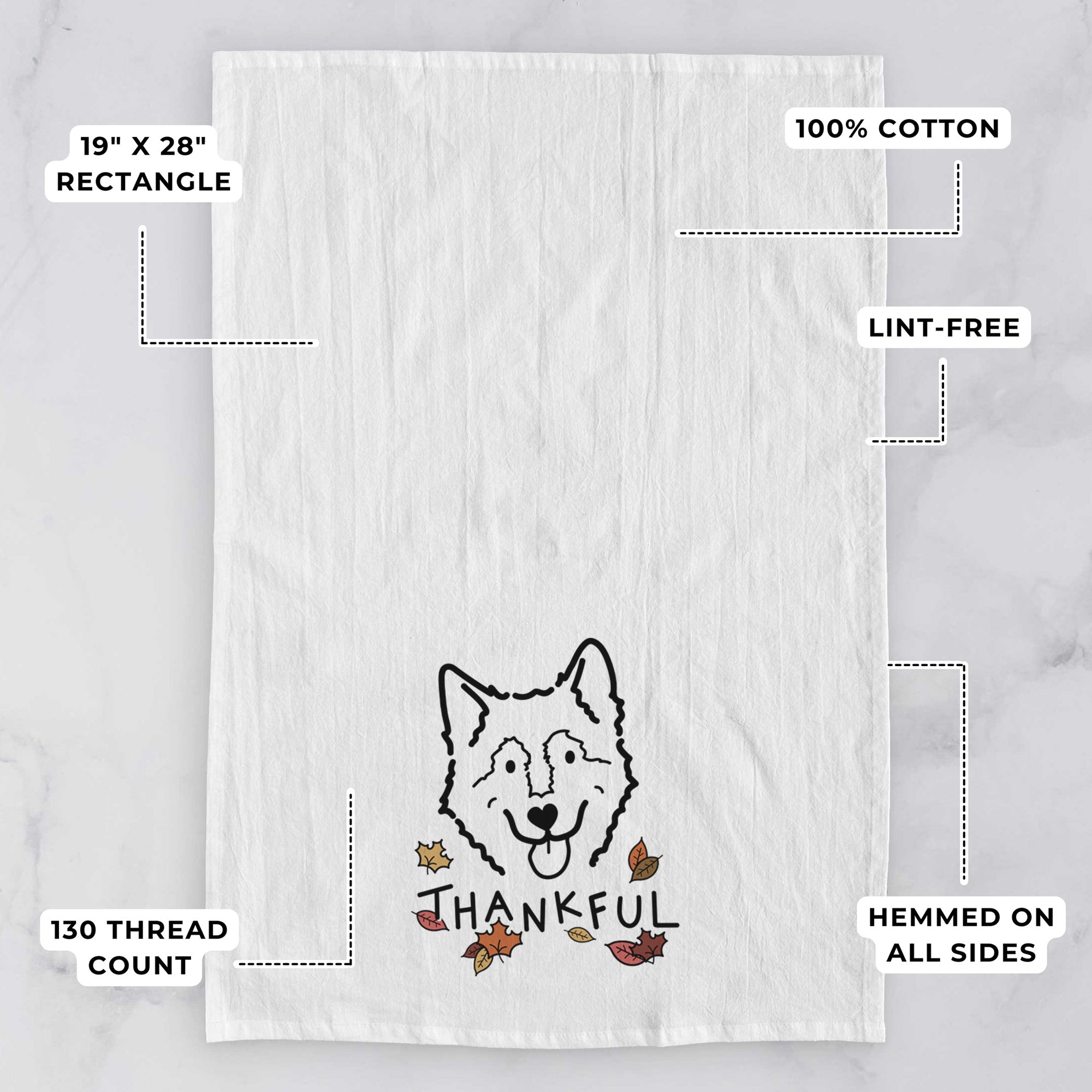 Thankful Alaskan Malamute - Max - Tea Towel