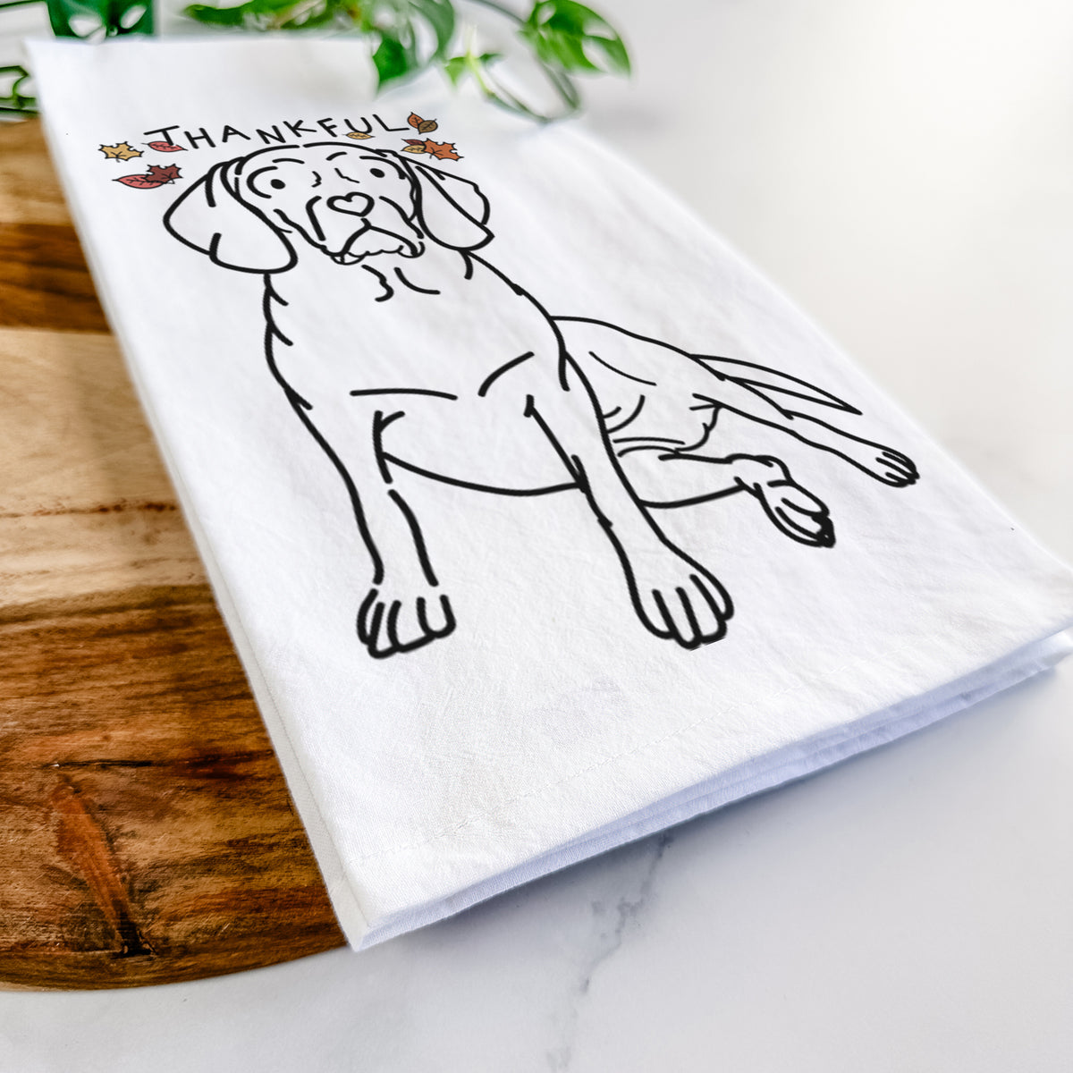 Thankful Puggle - Mayble - Tea Towel