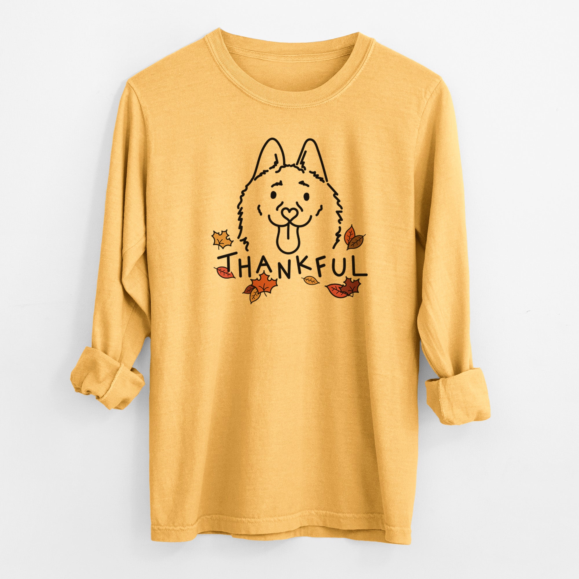 Thankful Schipperke - Meeko - Men's Heavyweight 100% Cotton Long Sleeve