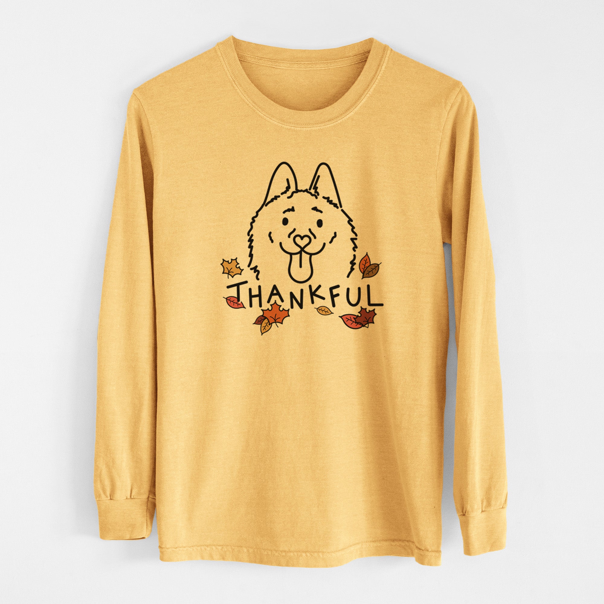 Thankful Schipperke - Meeko - Men's Heavyweight 100% Cotton Long Sleeve