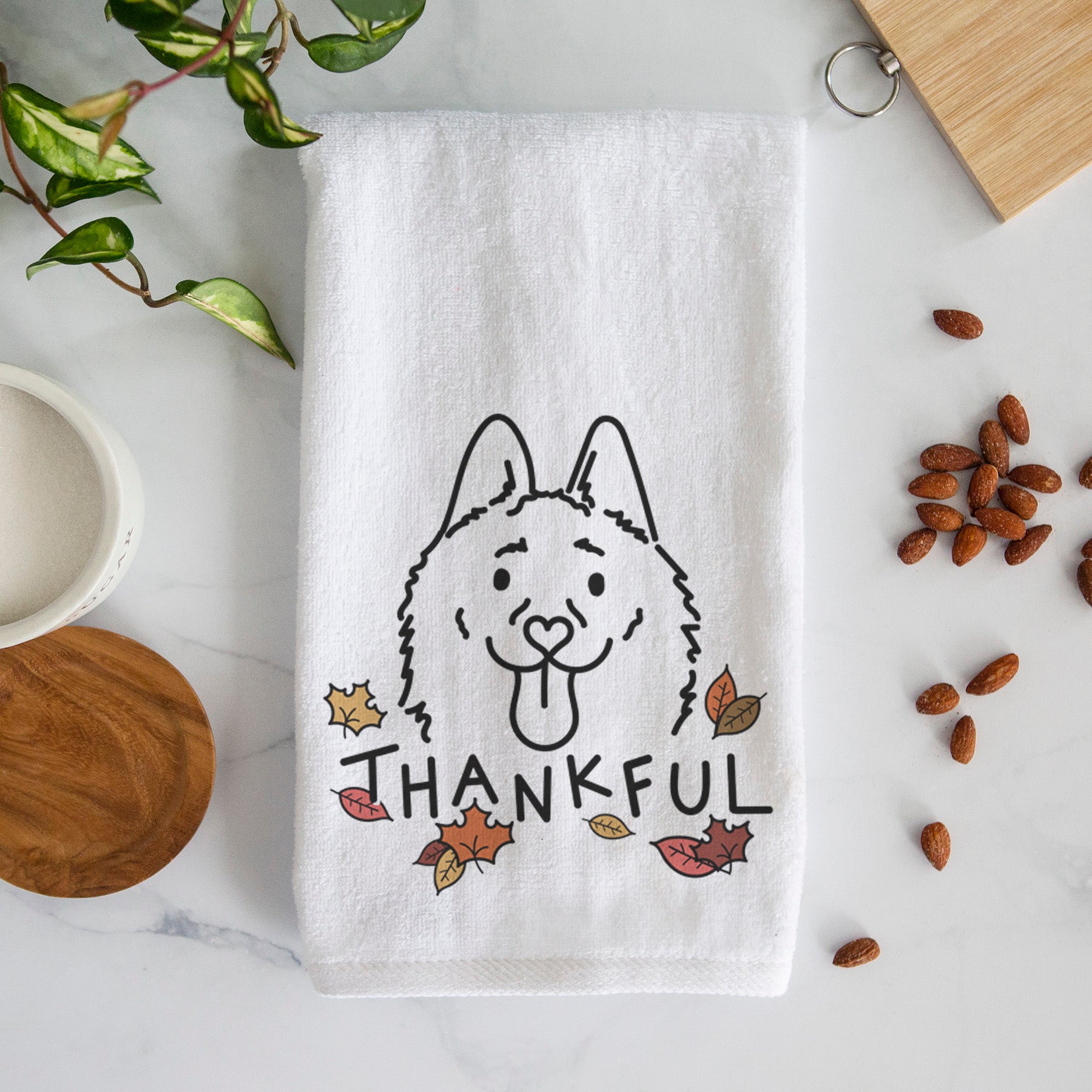 Thankful Schipperke - Meeko - Decorative Hand Towel