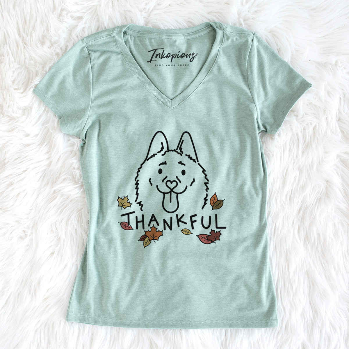 Thankful Schipperke - Meeko - Women&#39;s Perfect V-neck Shirt