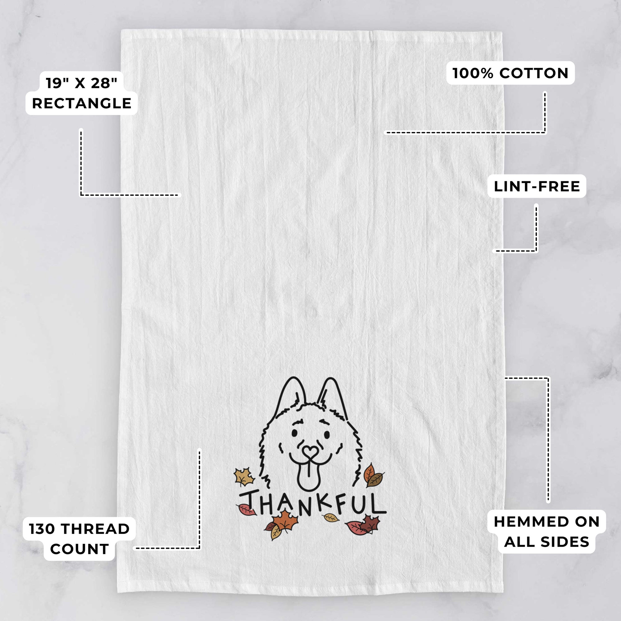 Thankful Schipperke - Meeko - Tea Towel