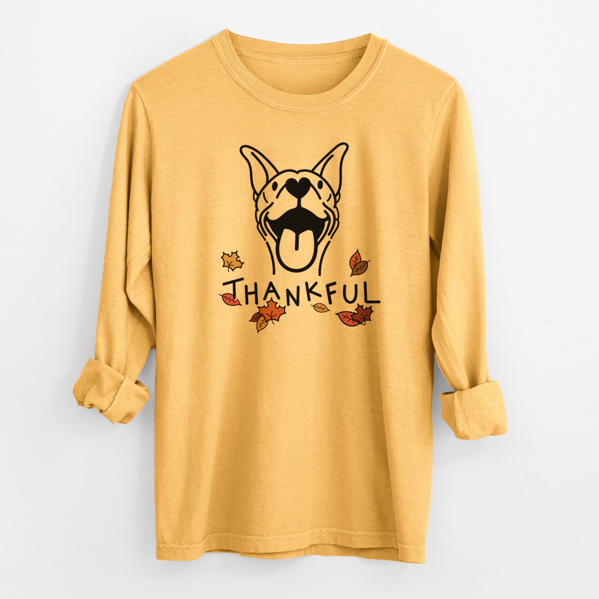 Thankful Basenji - Merlin - Men's Heavyweight 100% Cotton Long Sleeve