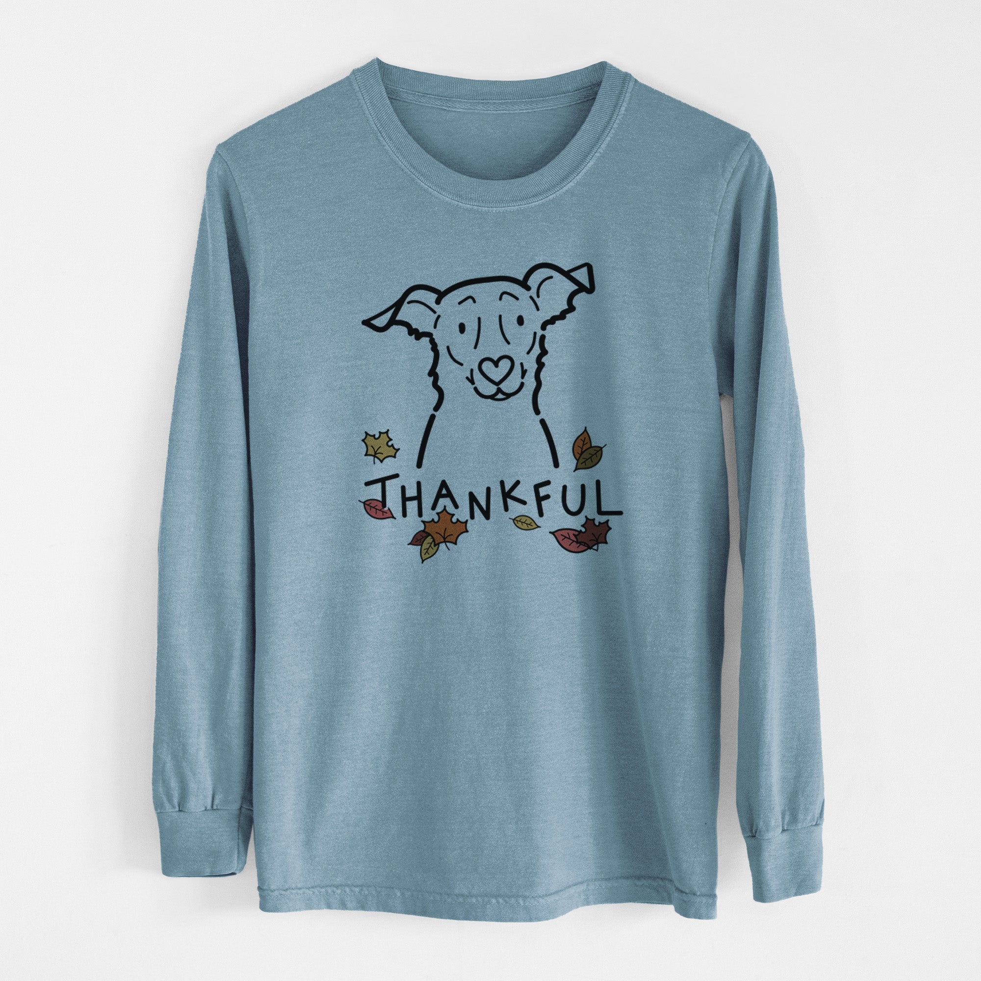 Thankful Border Collie Mix - Millie - Men's Heavyweight 100% Cotton Long Sleeve