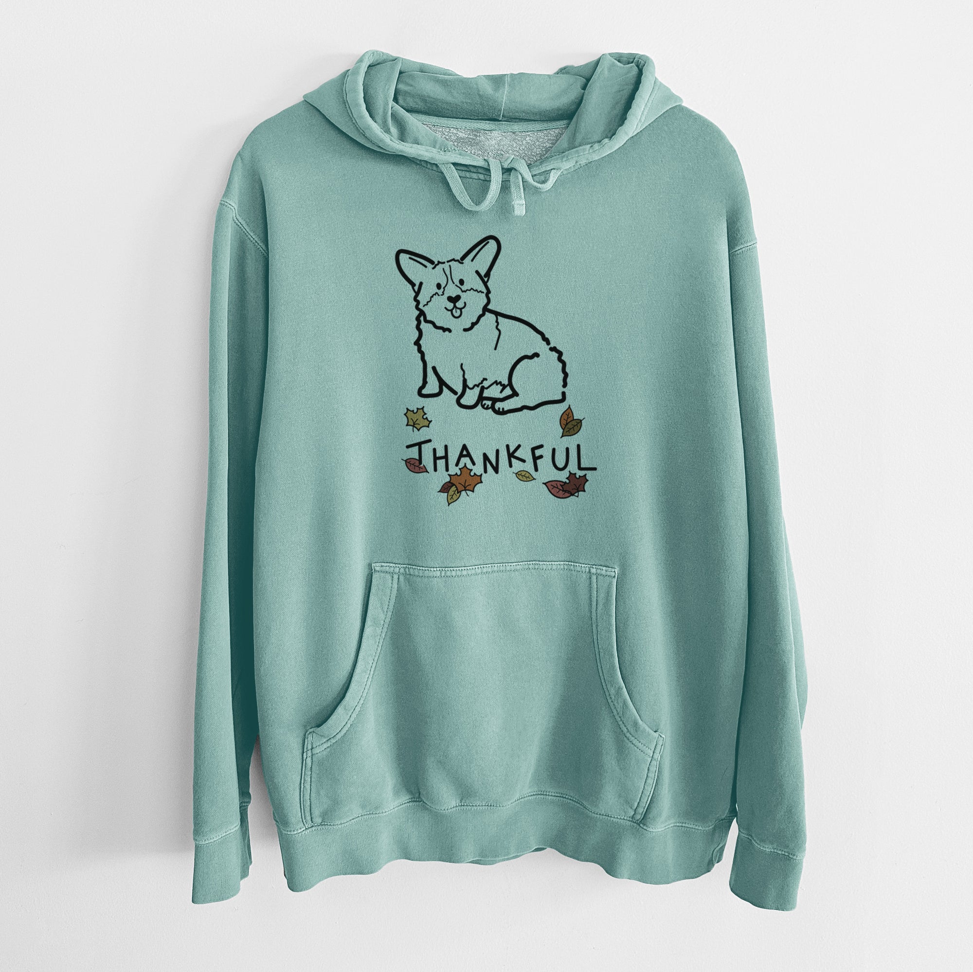 Thankful Pembroke Welsh Corgi - Millie - Unisex Pigment Dyed Hoodie