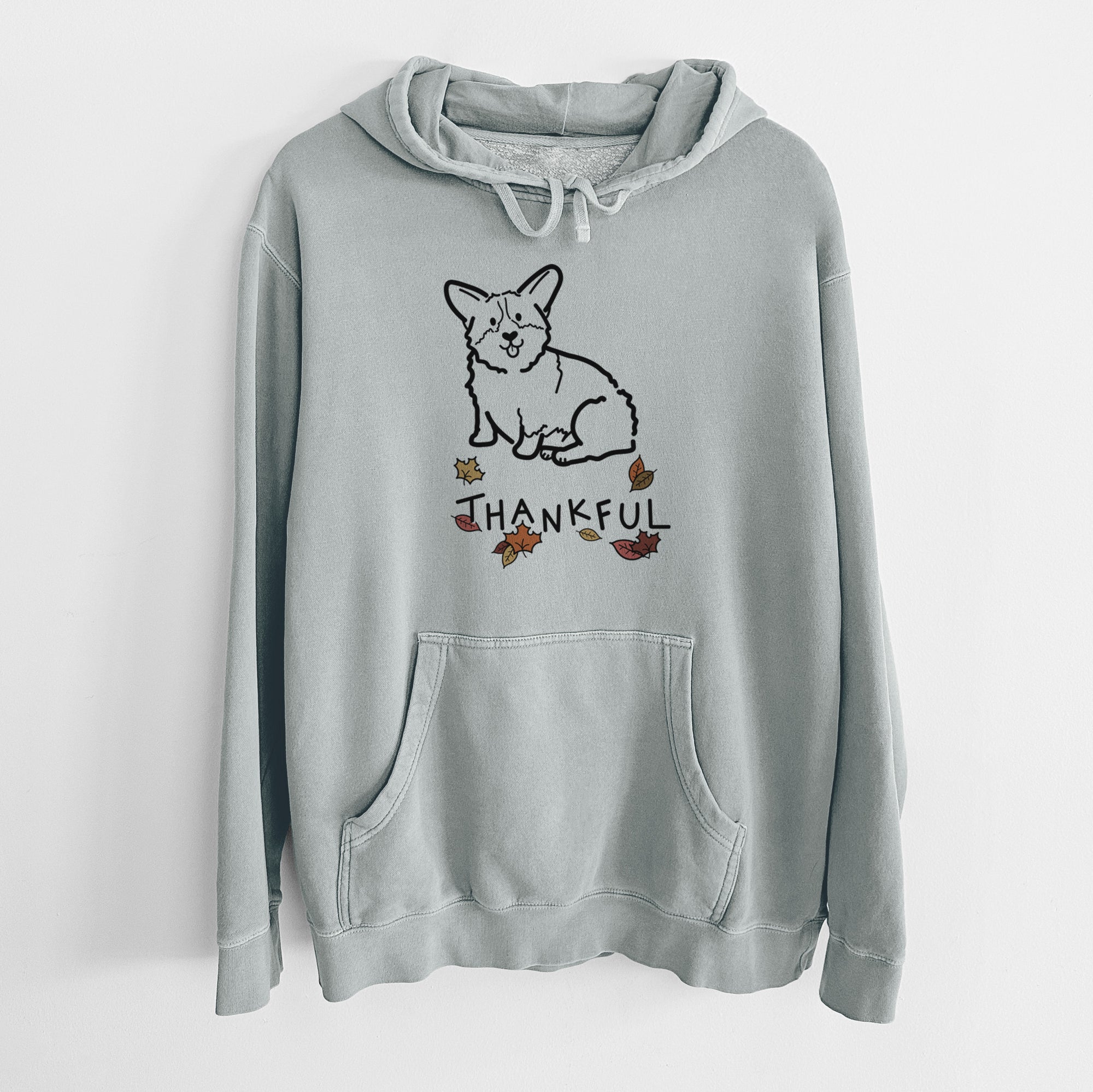 Thankful Pembroke Welsh Corgi - Millie - Unisex Pigment Dyed Hoodie