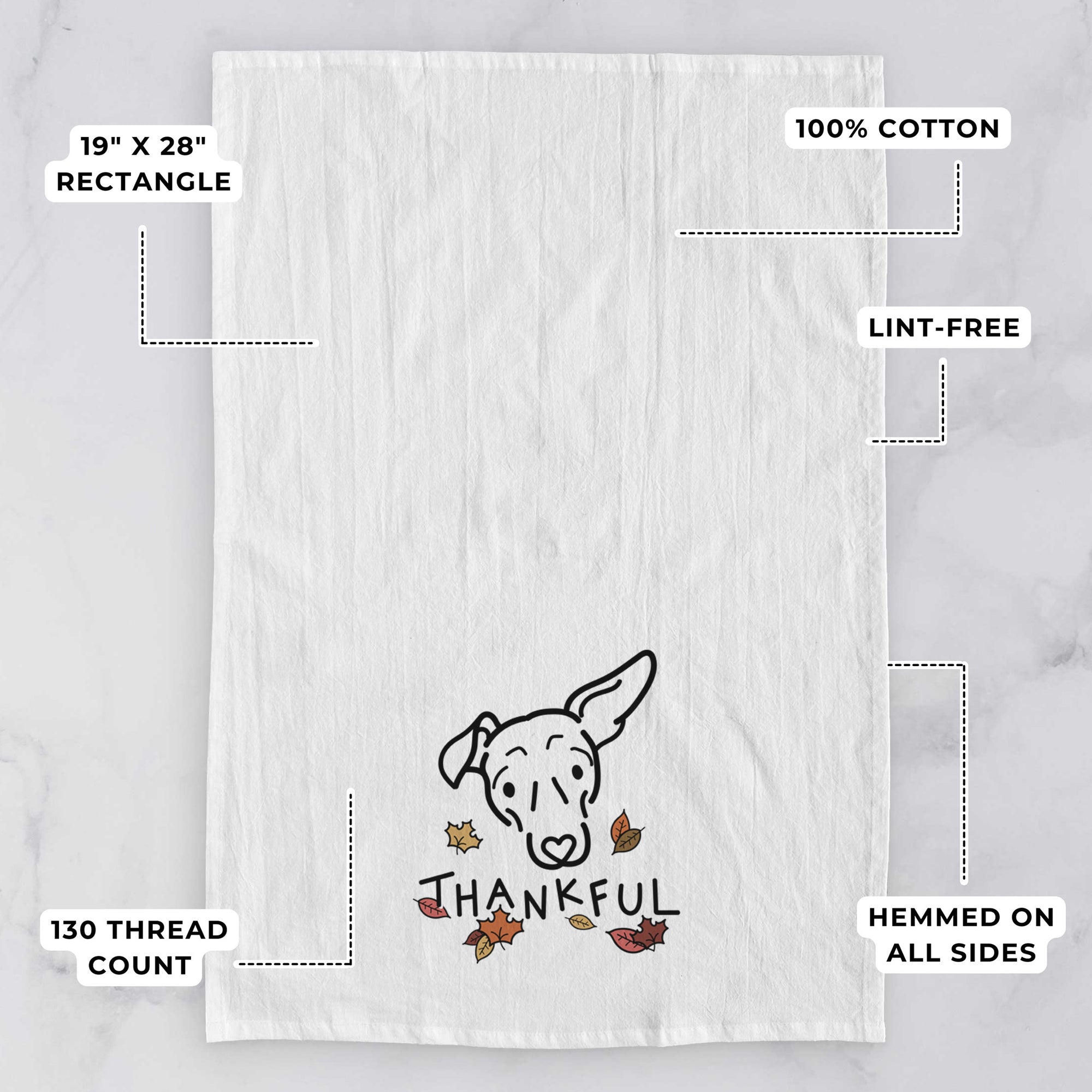 Thankful Mixed Breed - Millie - Tea Towel