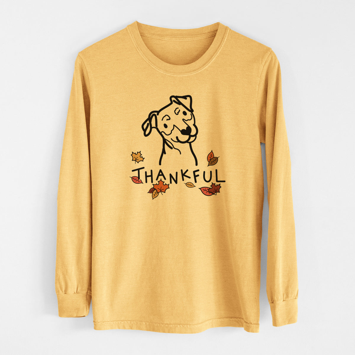 Thankful Mini Pinscher - Men&#39;s Heavyweight 100% Cotton Long Sleeve