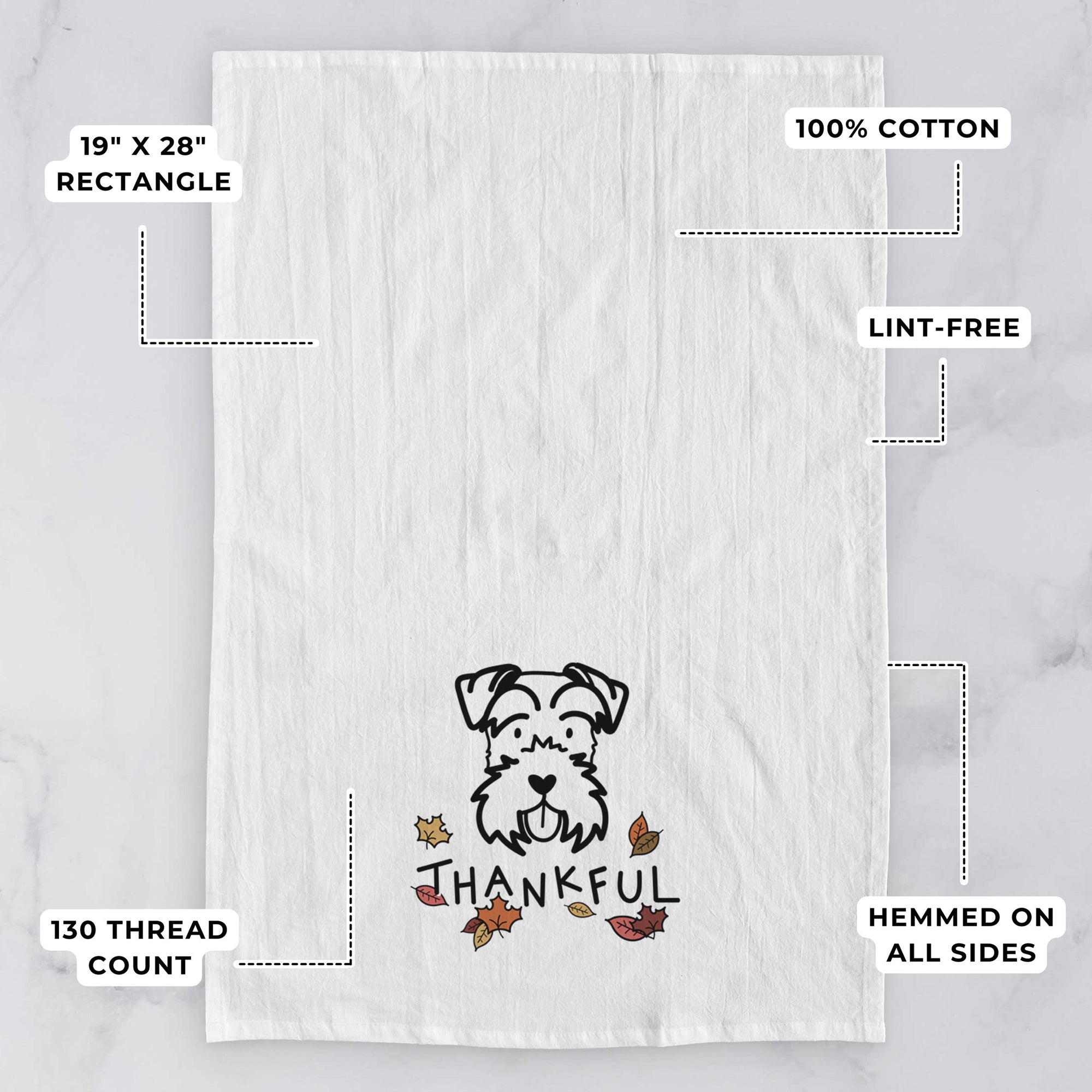 Thankful Miniature Schnauzer - Tea Towel