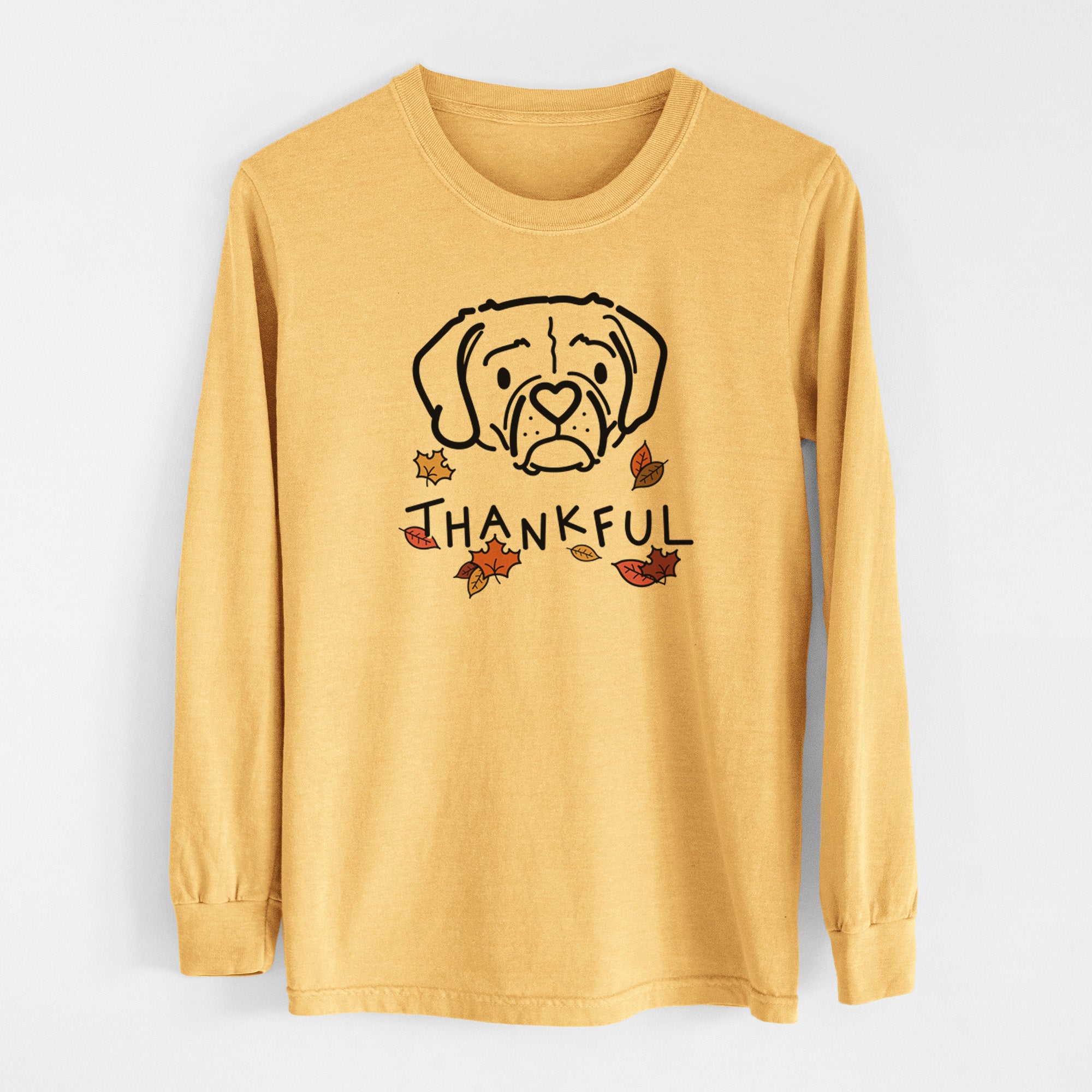 Thankful Puggle - Mitzi - Men's Heavyweight 100% Cotton Long Sleeve