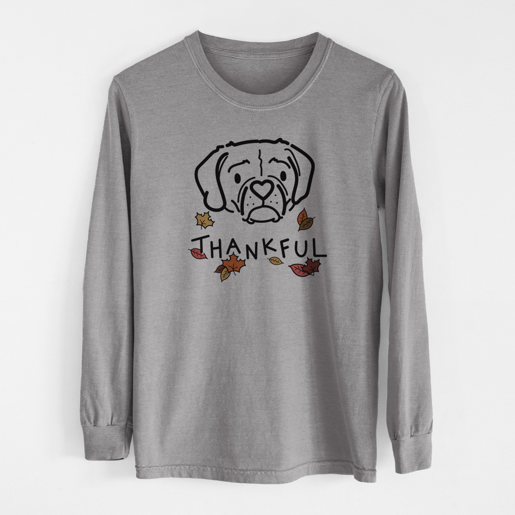 Thankful Puggle - Mitzi - Men's Heavyweight 100% Cotton Long Sleeve