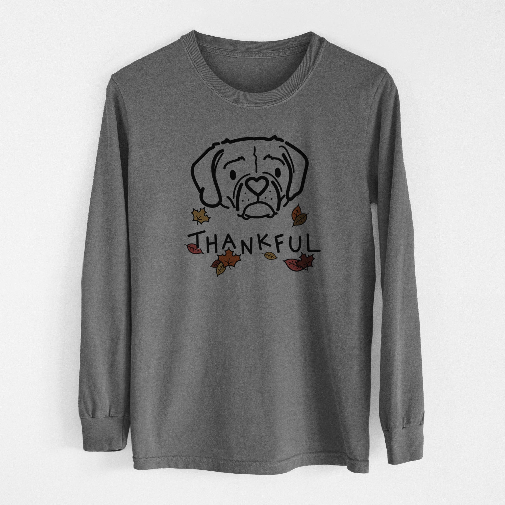 Thankful Puggle - Mitzi - Men's Heavyweight 100% Cotton Long Sleeve