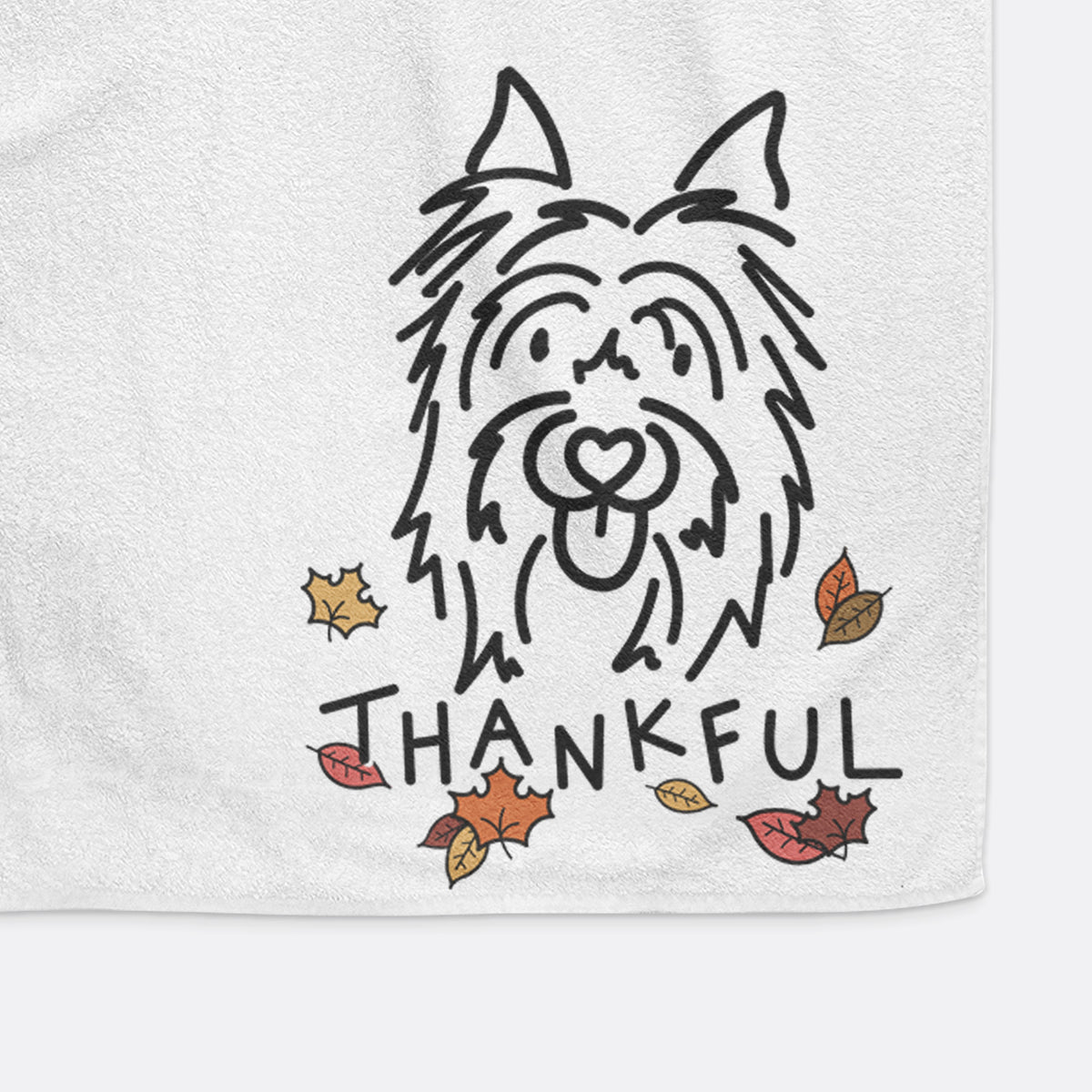 Thankful Silky Terrier - Monty - Hand Towel