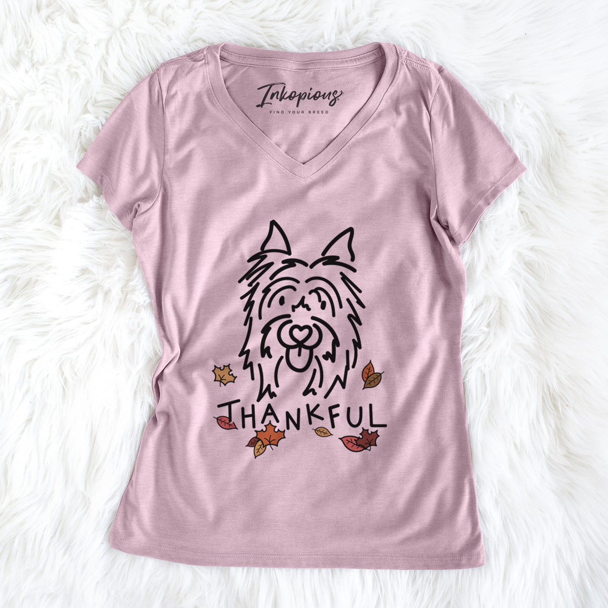 Thankful Silky Terrier - Monty - Women's Perfect V-neck Shirt