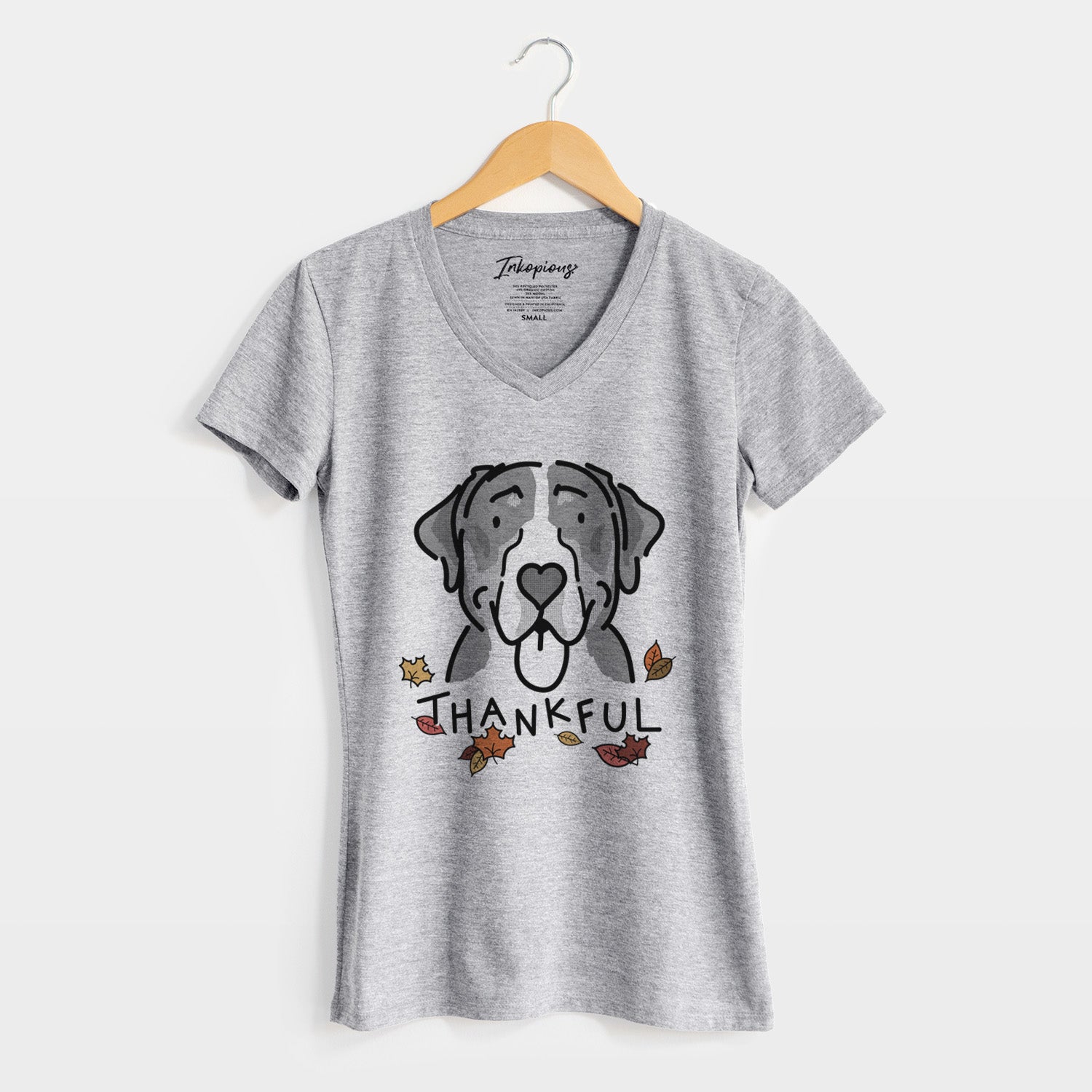 Thankful Greater Swiss Mountain Dog - Moose - Women's Perfect V-neck Shirt