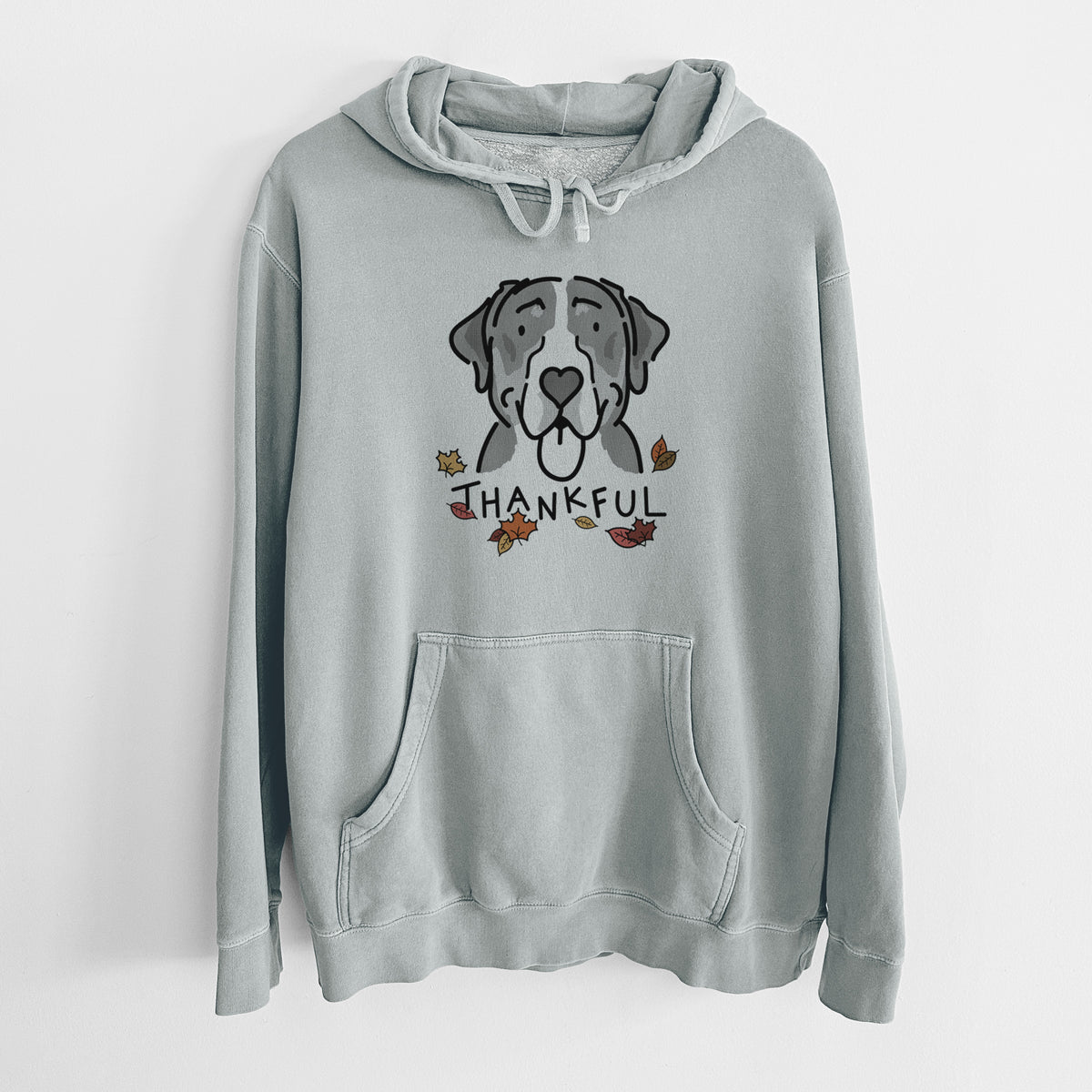 Thankful Greater Swiss Mountain Dog - Moose - Unisex Pigment Dyed Hoodie