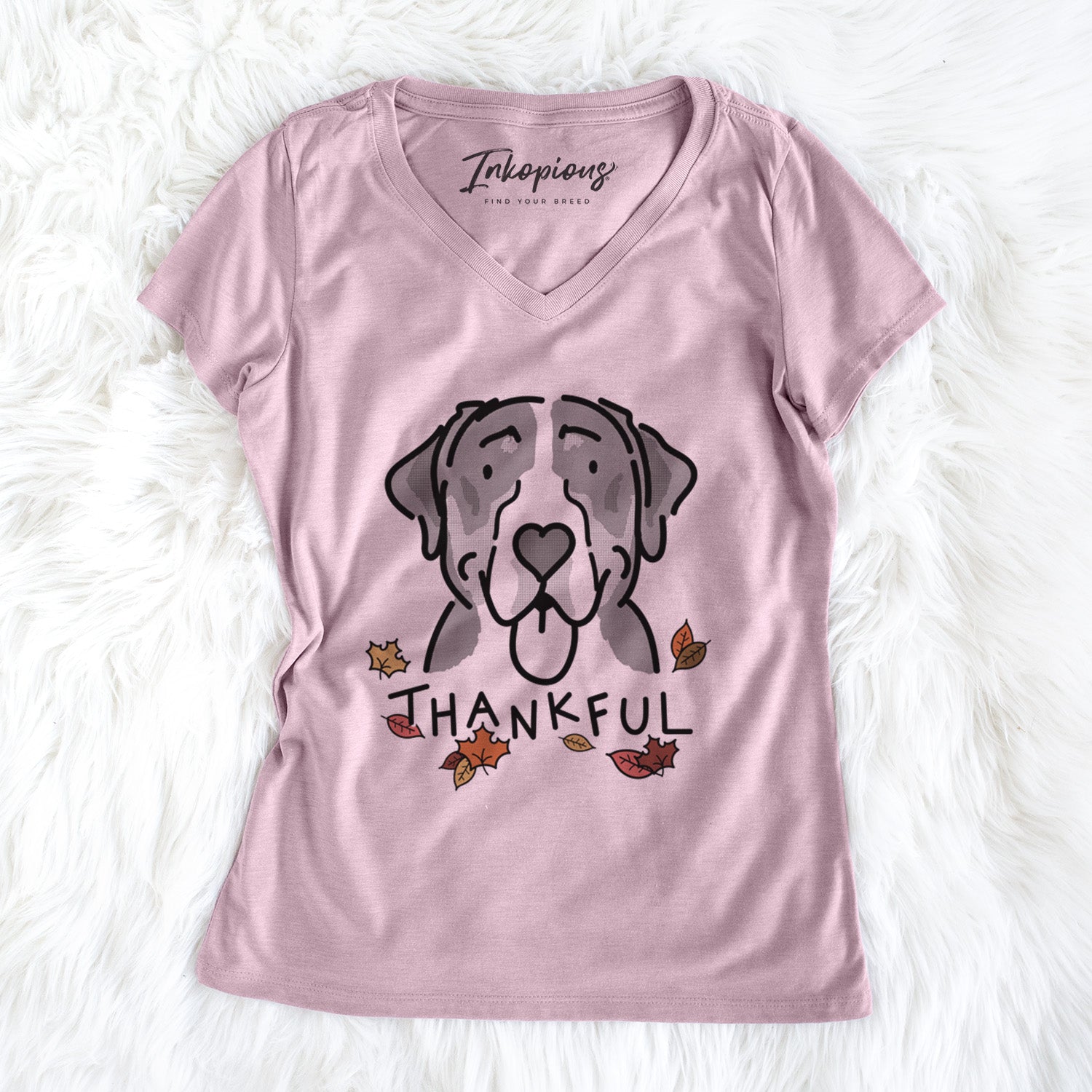 Thankful Greater Swiss Mountain Dog - Moose - Women's Perfect V-neck Shirt
