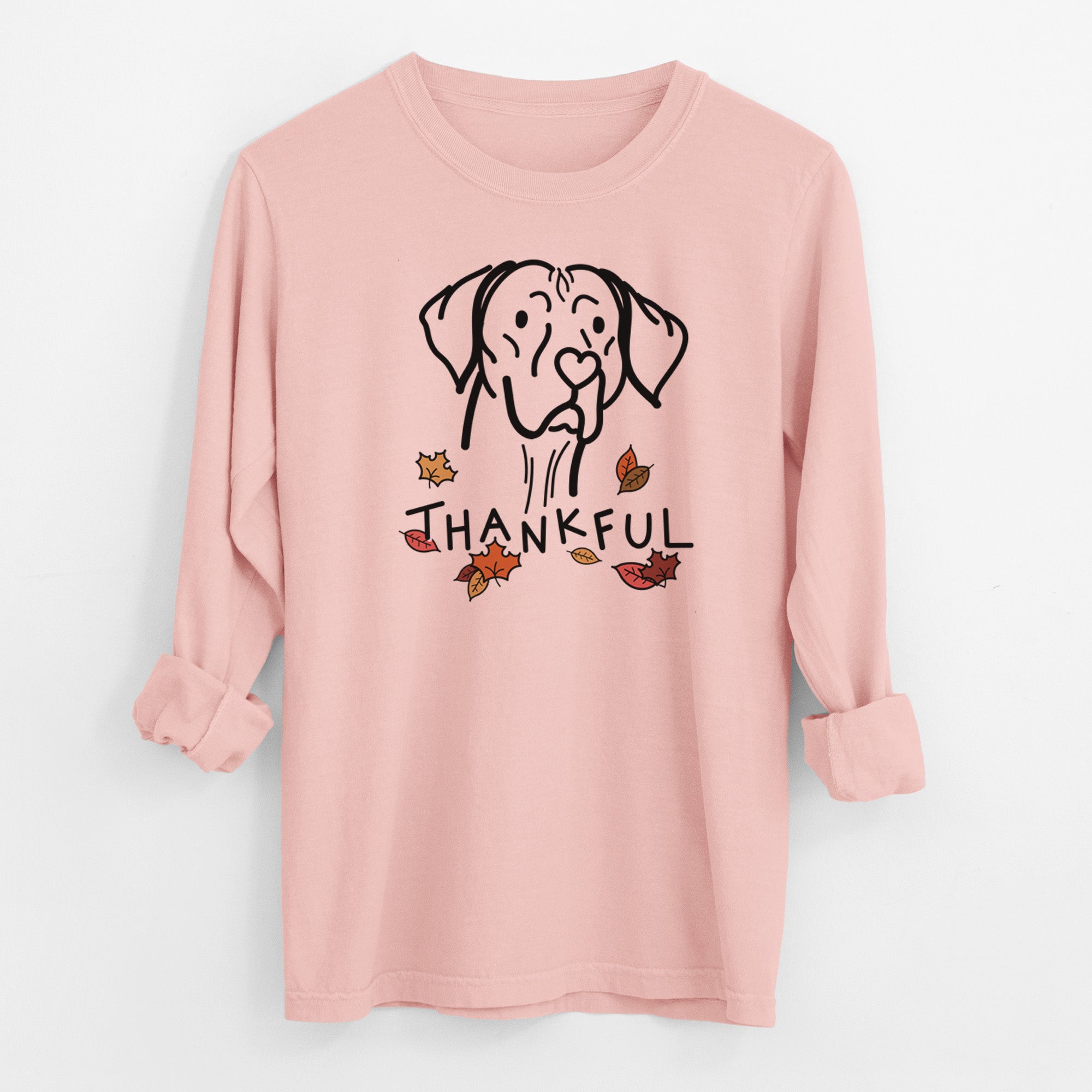 Thankful Vizsla - Moose - Men's Heavyweight 100% Cotton Long Sleeve