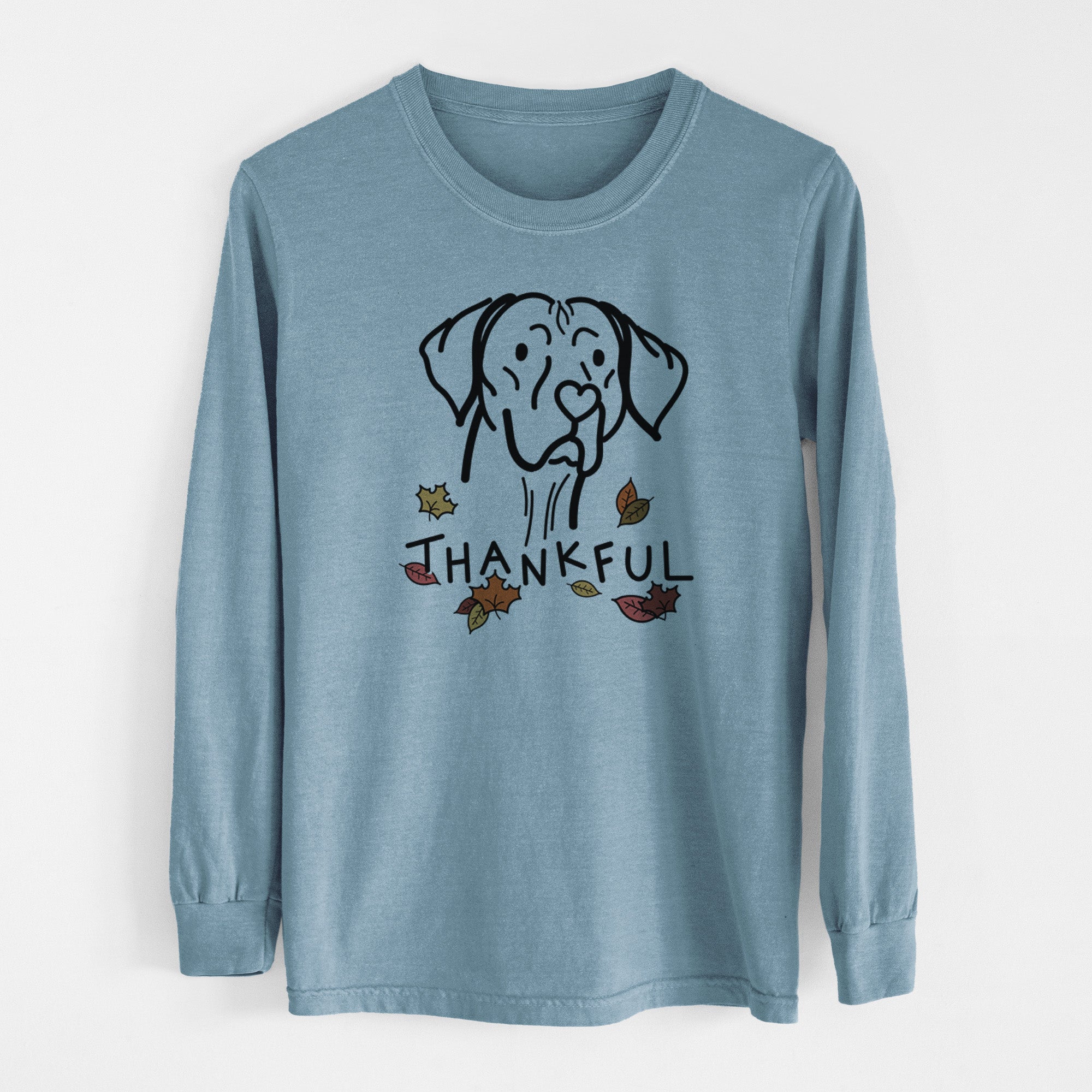 Thankful Vizsla - Moose - Men's Heavyweight 100% Cotton Long Sleeve