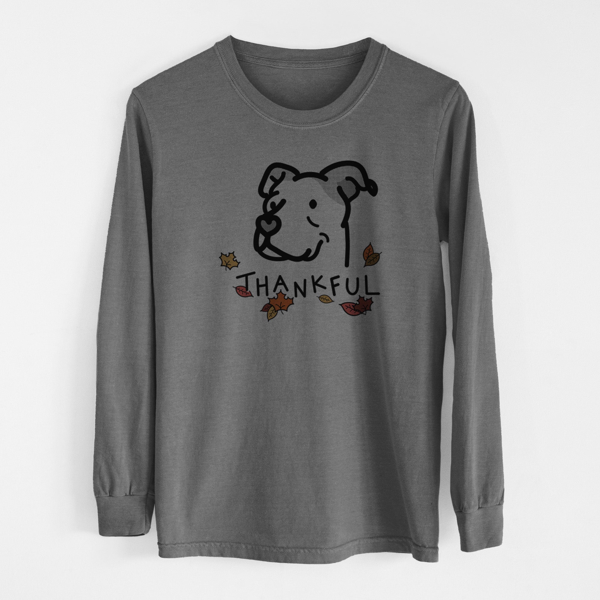 Thankful Pitbull Mix - Mr. Sir - Men's Heavyweight 100% Cotton Long Sleeve