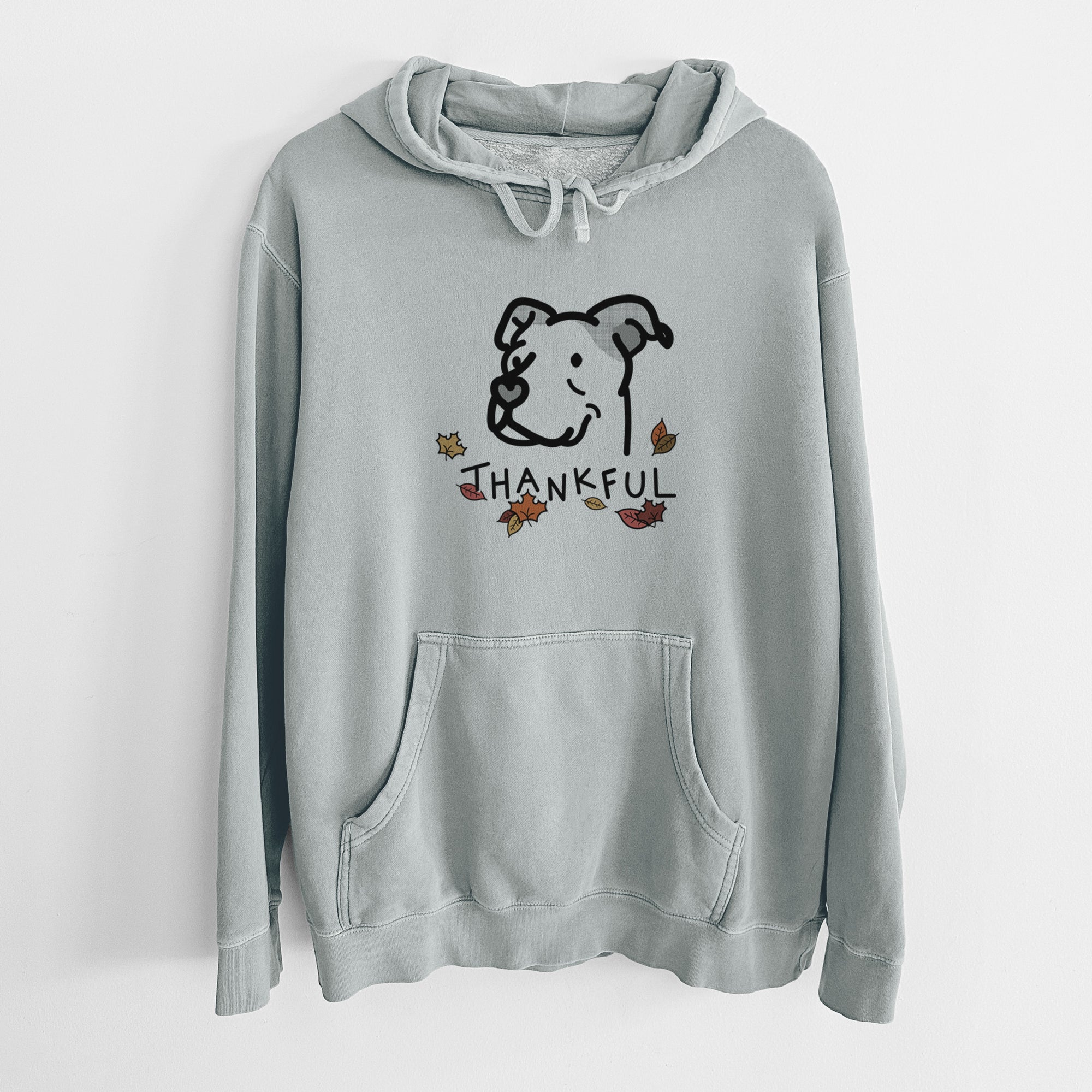 Thankful Pitbull Mix - Mr. Sir - Unisex Pigment Dyed Hoodie