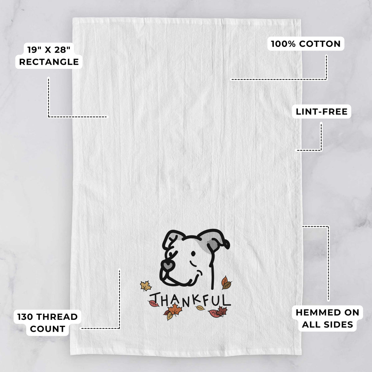 Thankful Pitbull Mix - Mr. Sir - Tea Towel