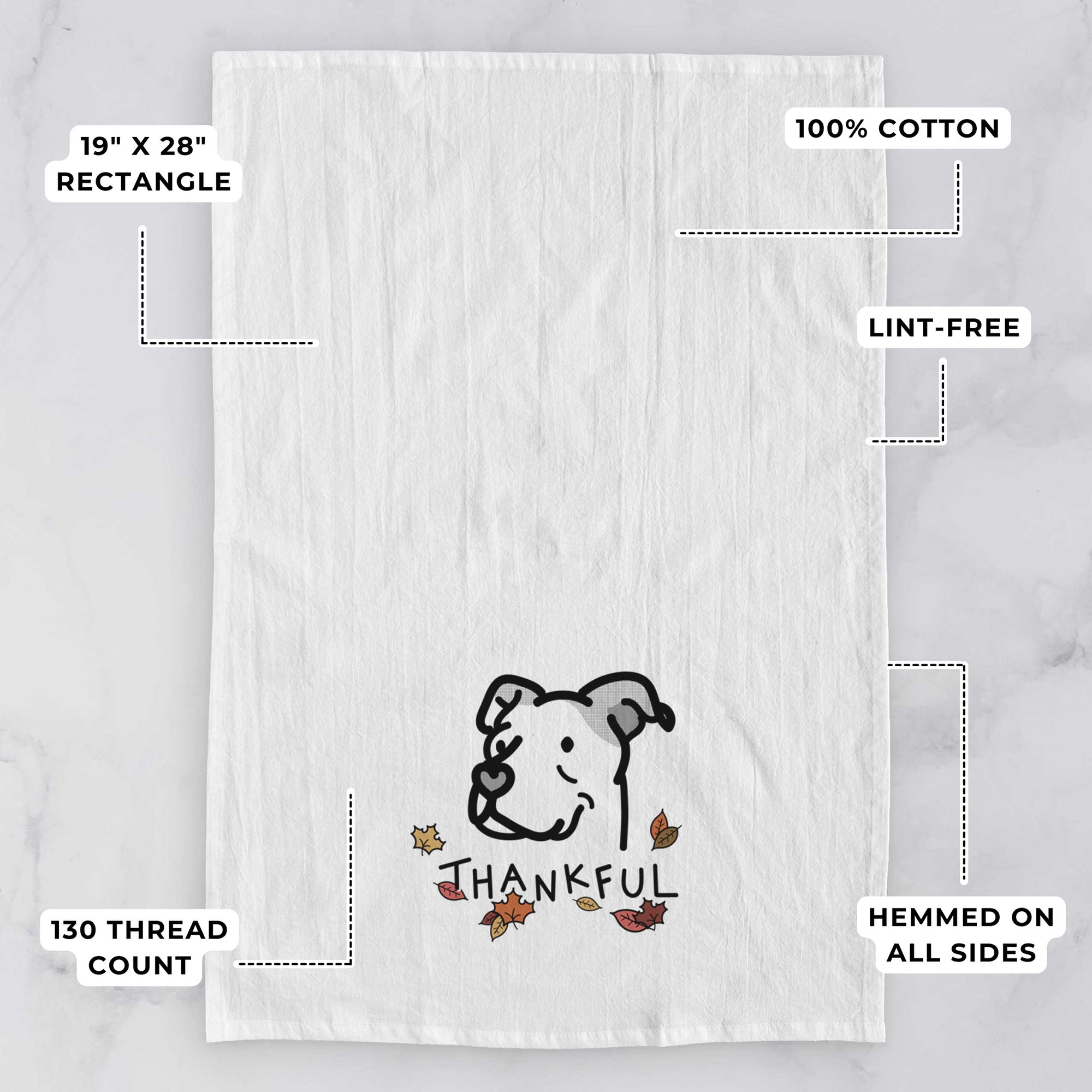 Thankful Pitbull Mix - Mr. Sir - Tea Towel