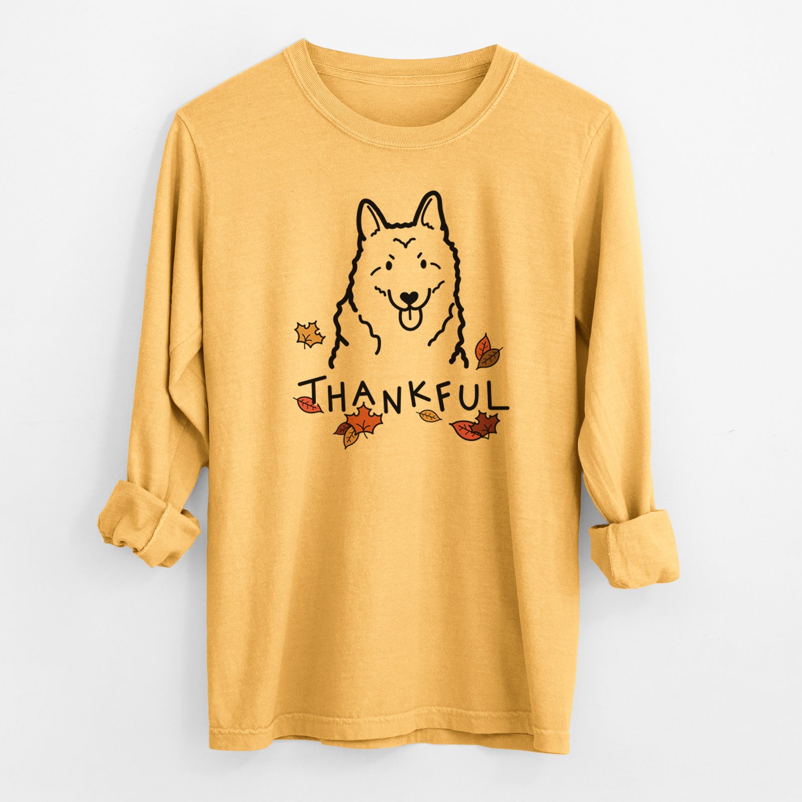Thankful Norwegian Elkhound - Men's Heavyweight 100% Cotton Long Sleeve