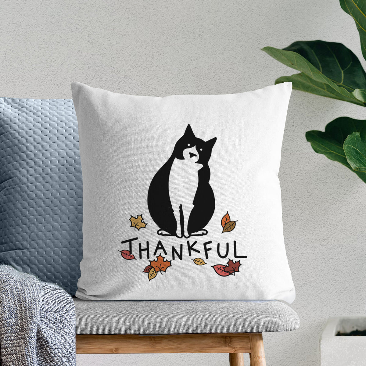 Love Always Tuxedo Cat - Oliver -  Throw Pillow Cover