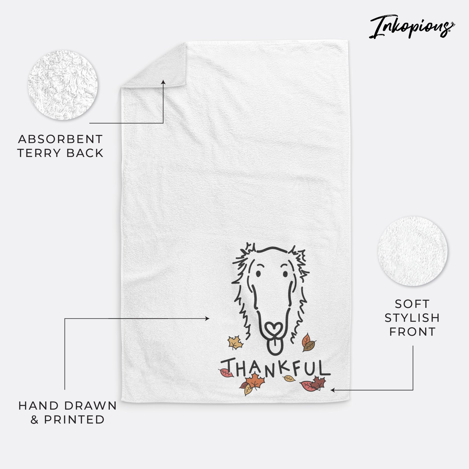 Thankful Borzoi - Opal - Decorative Hand Towel