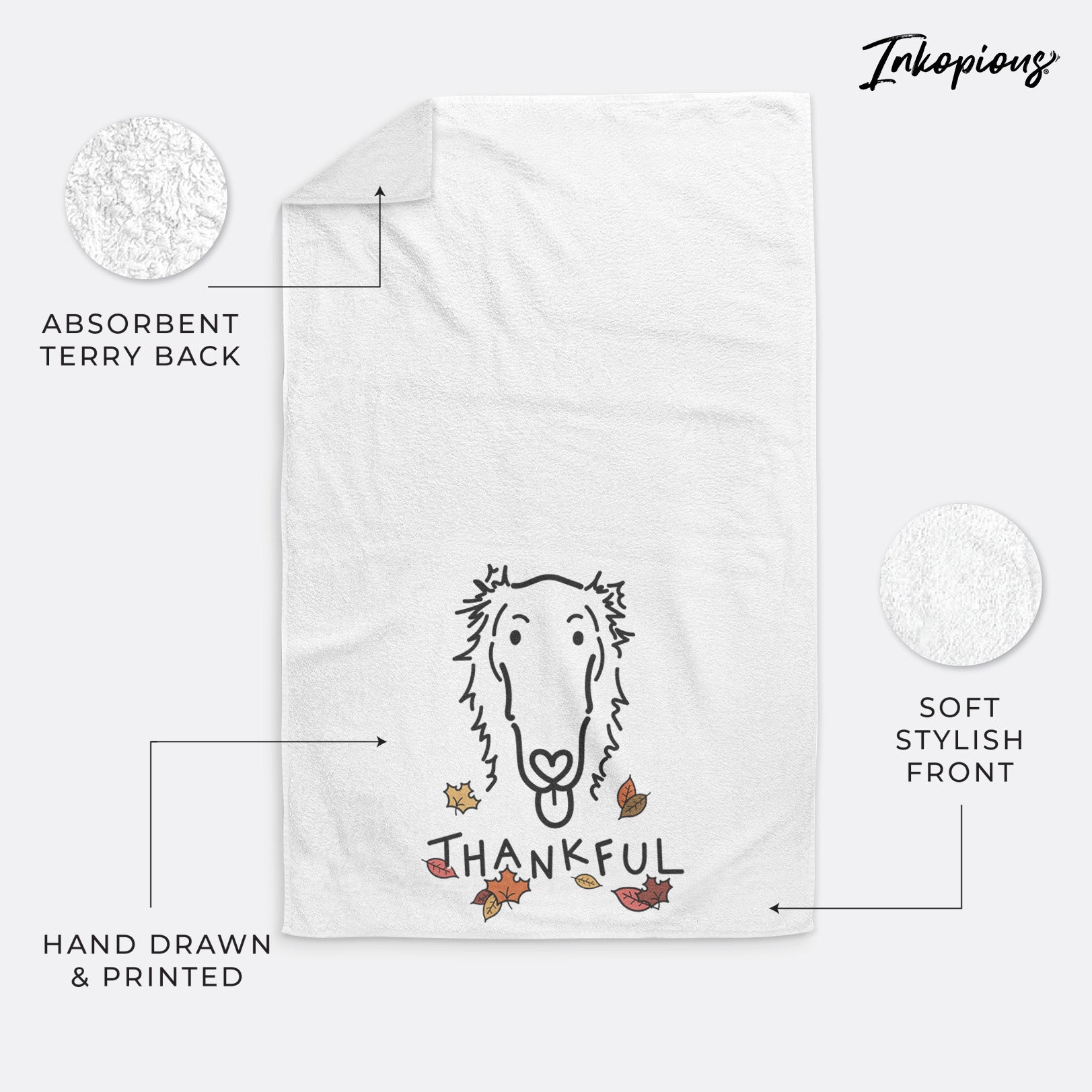 Thankful Borzoi - Opal - Decorative Hand Towel