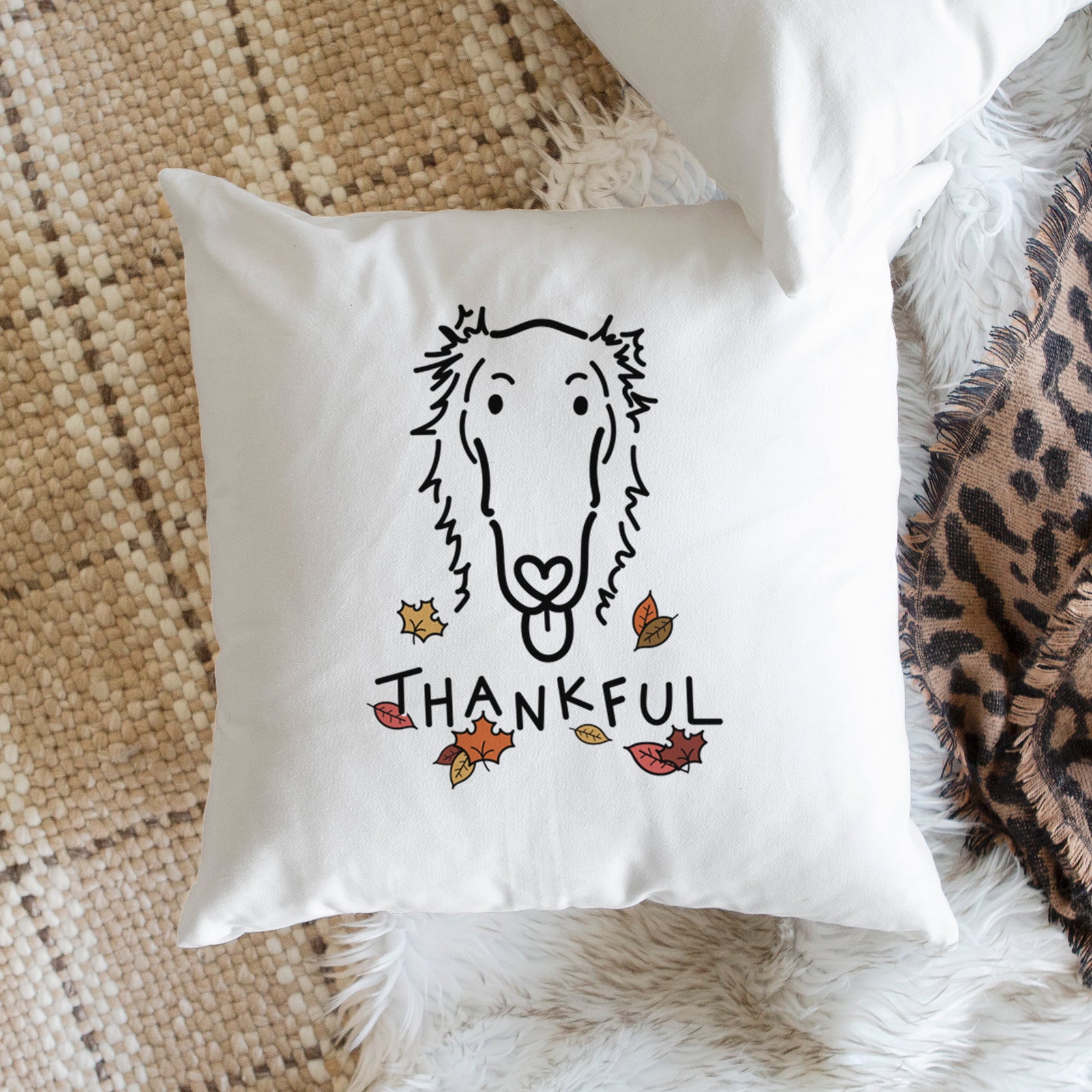 Love Always Borzoi - Opal -  Throw Pillow Cover