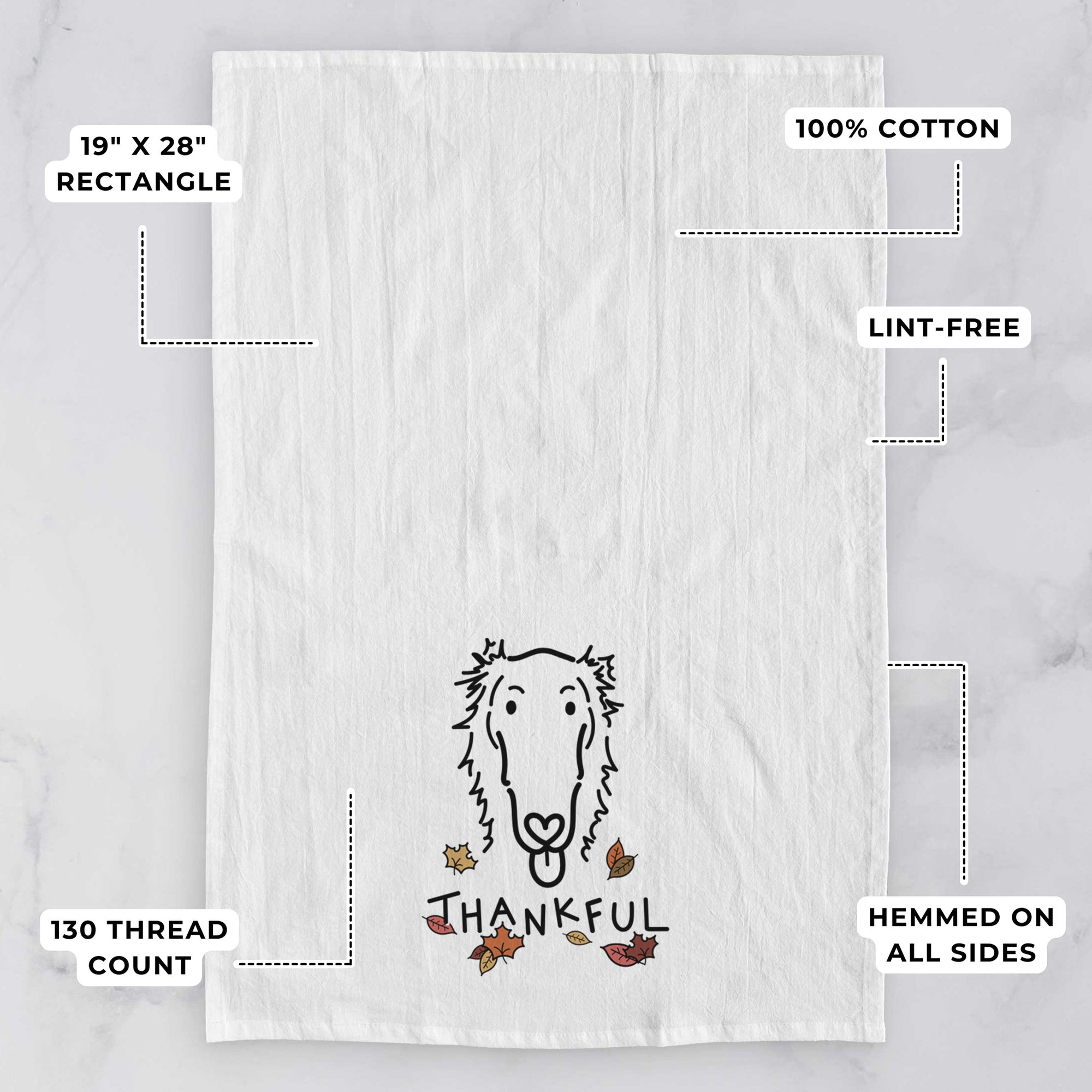 Thankful Borzoi - Opal - Tea Towel