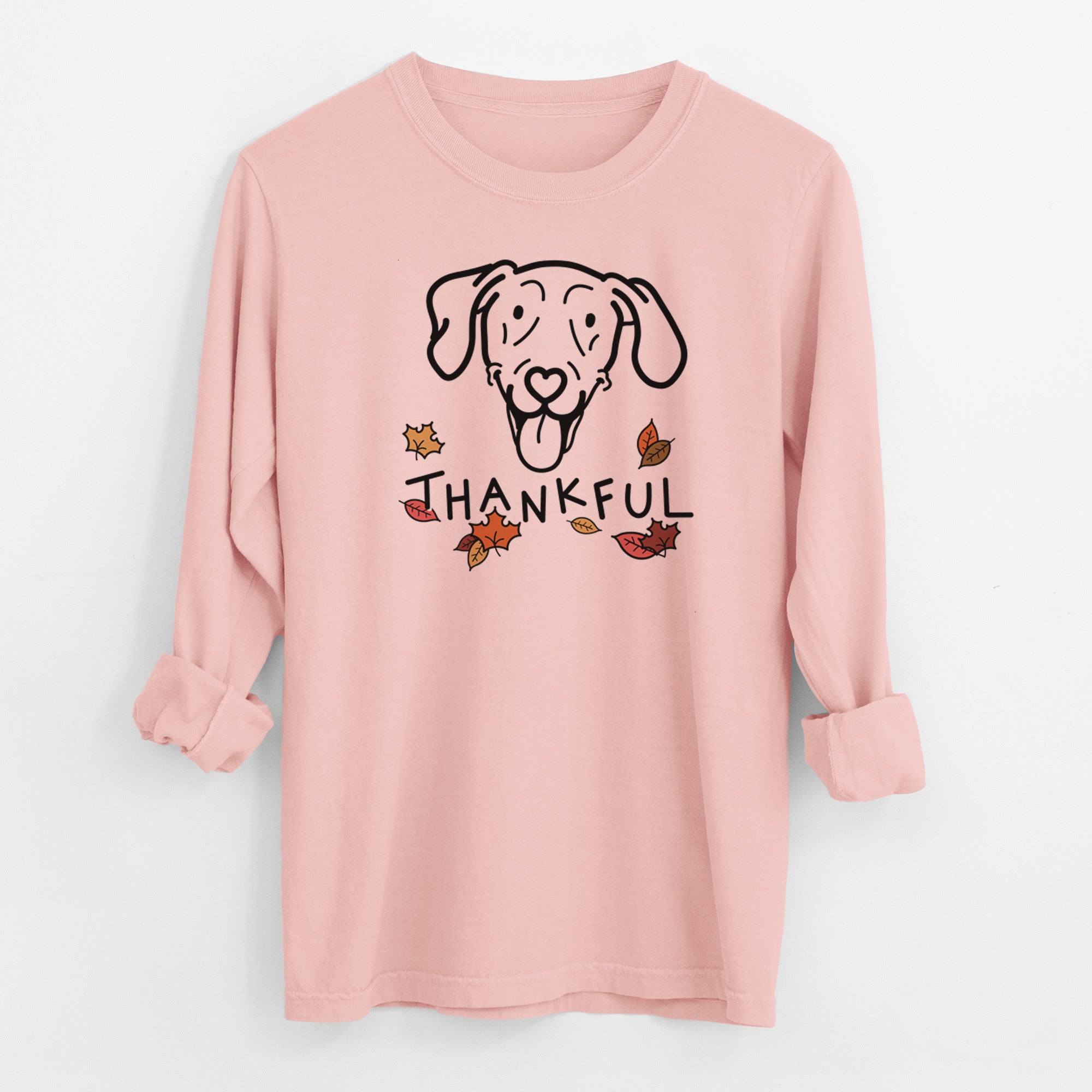 Thankful Weimaraner - Paco Lobo - Men's Heavyweight 100% Cotton Long Sleeve