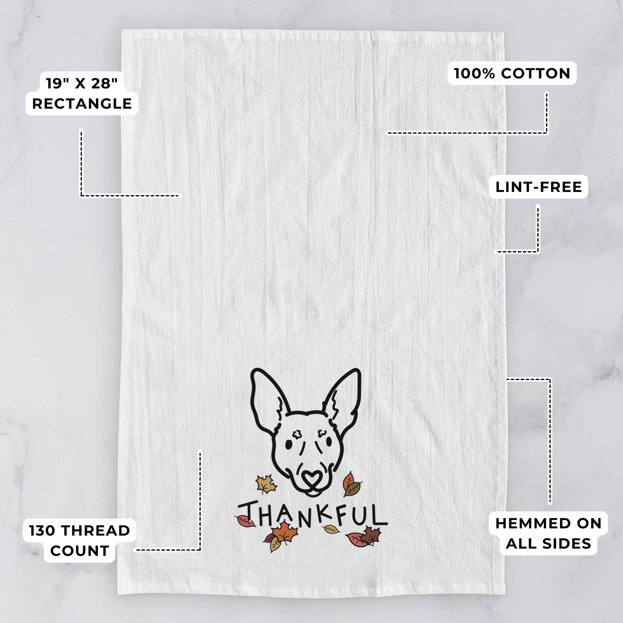 Thankful Rat Terrier - Penny - Tea Towel