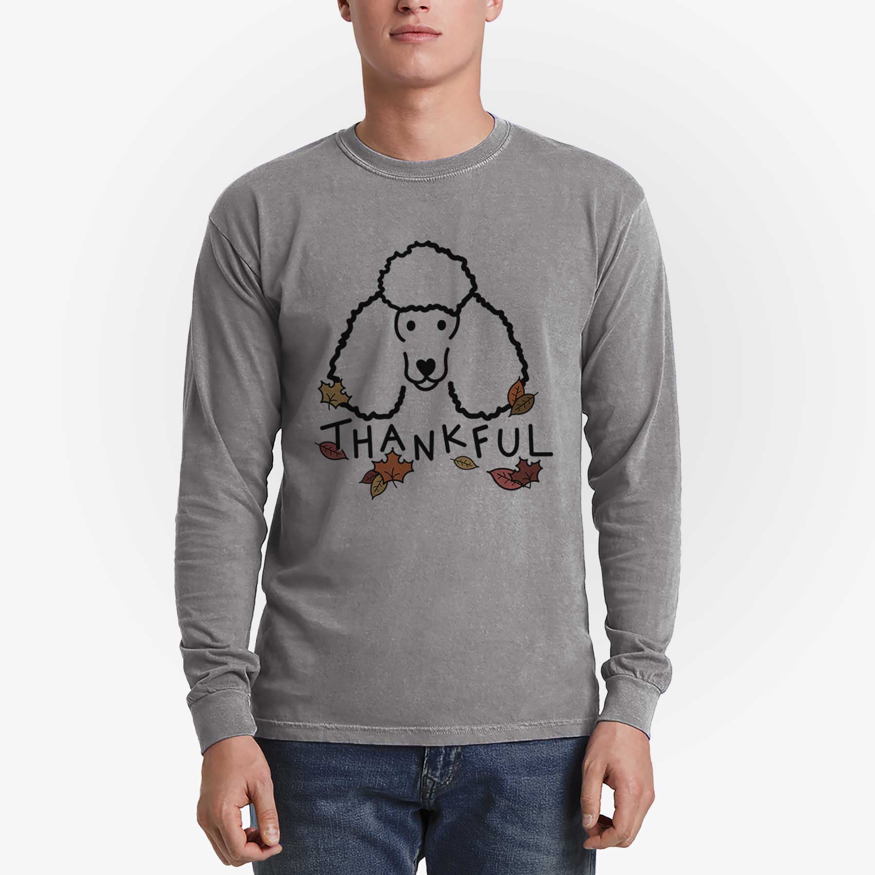 Thankful Poodle - Men's Heavyweight 100% Cotton Long Sleeve