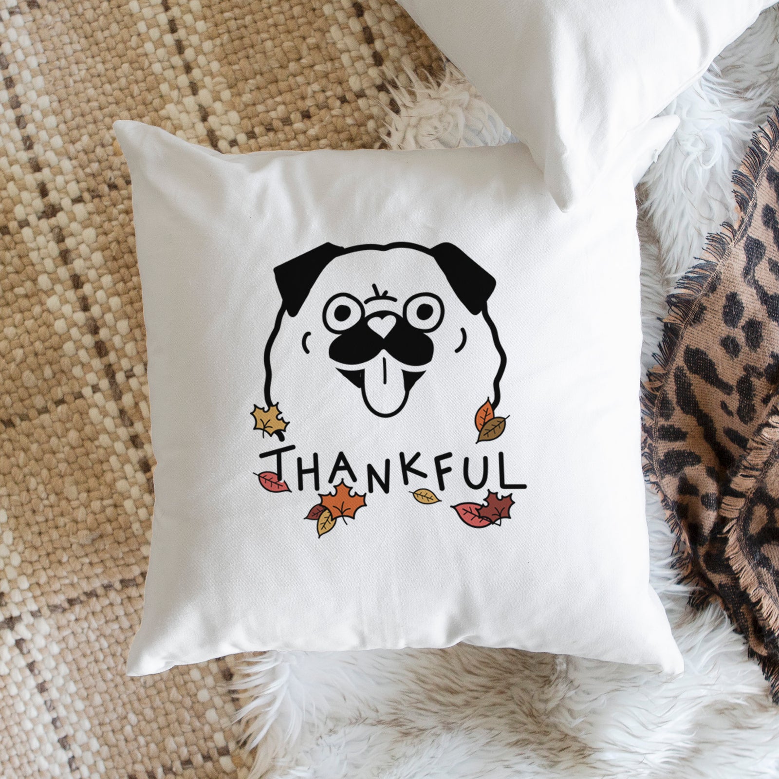 Love Always Pug - Throw Pillow Cover