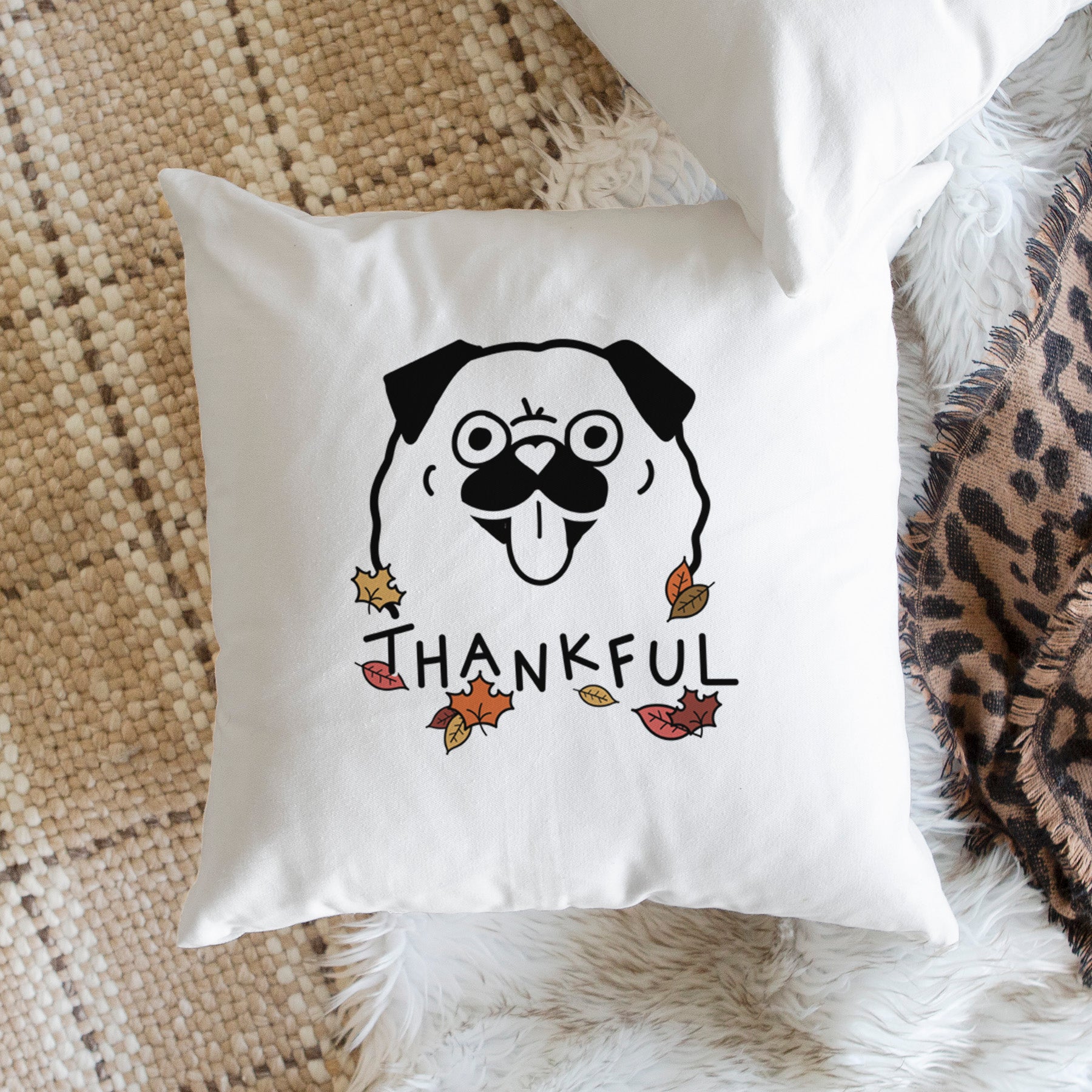 Love Always Pug - Throw Pillow Cover