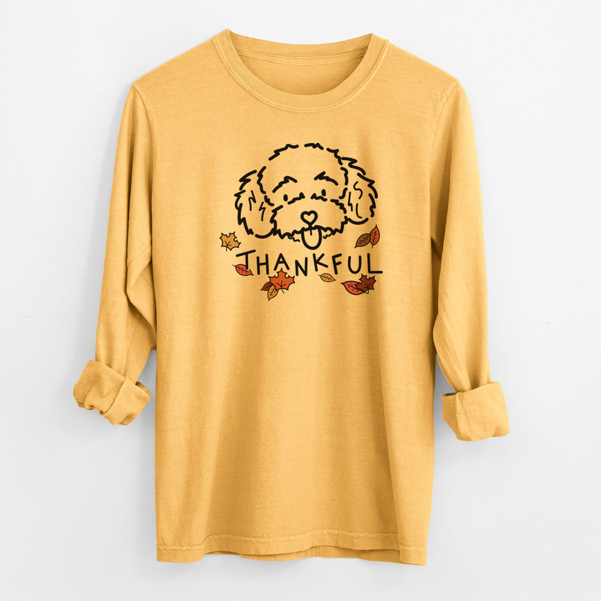 Thankful Toy Poodle - Ricci - Heavyweight 100% Cotton Long Sleeve
