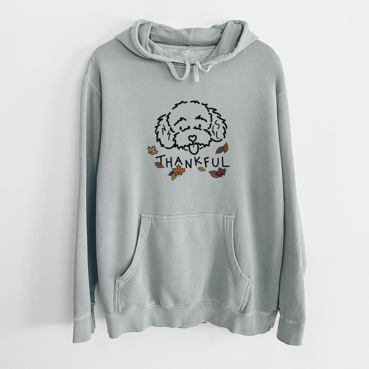 Thankful Toy Poodle - Ricci - Unisex Pigment Dyed Hoodie