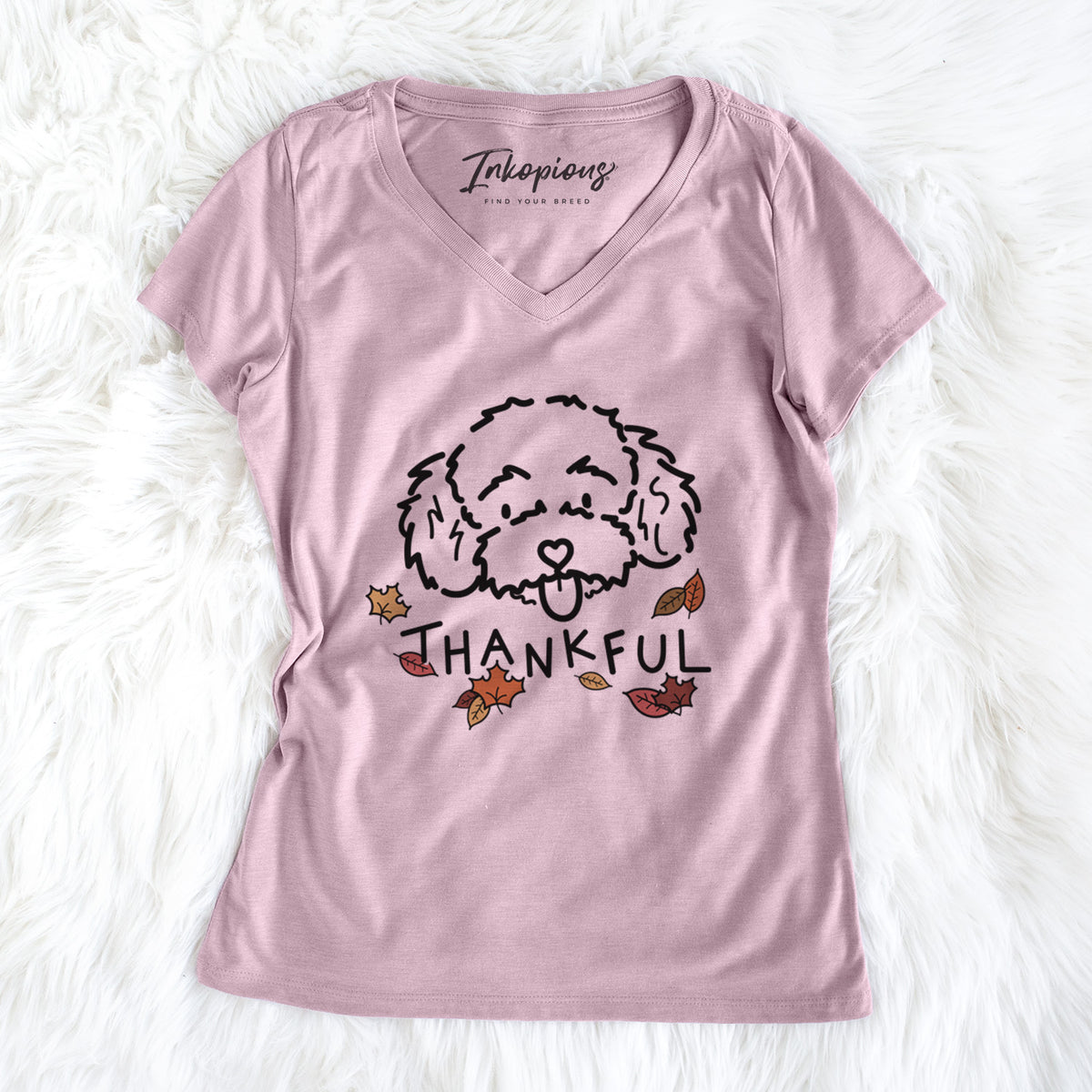 Thankful Toy Poodle - Ricci - Women's Perfect V-neck Shirt