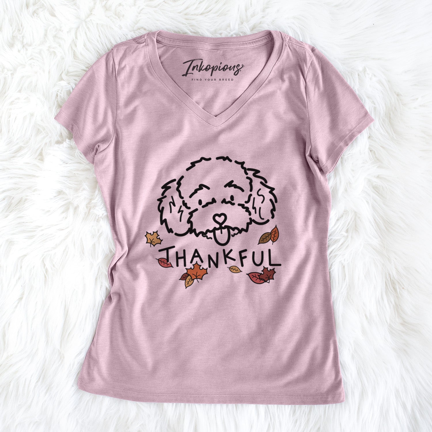 Thankful Toy Poodle - Ricci - Women's Perfect V-neck Shirt