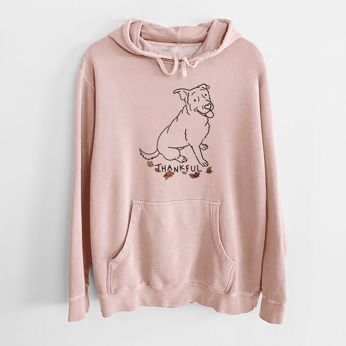 Thankful Rottweiler Mix - Rocky - Unisex Pigment Dyed Hoodie