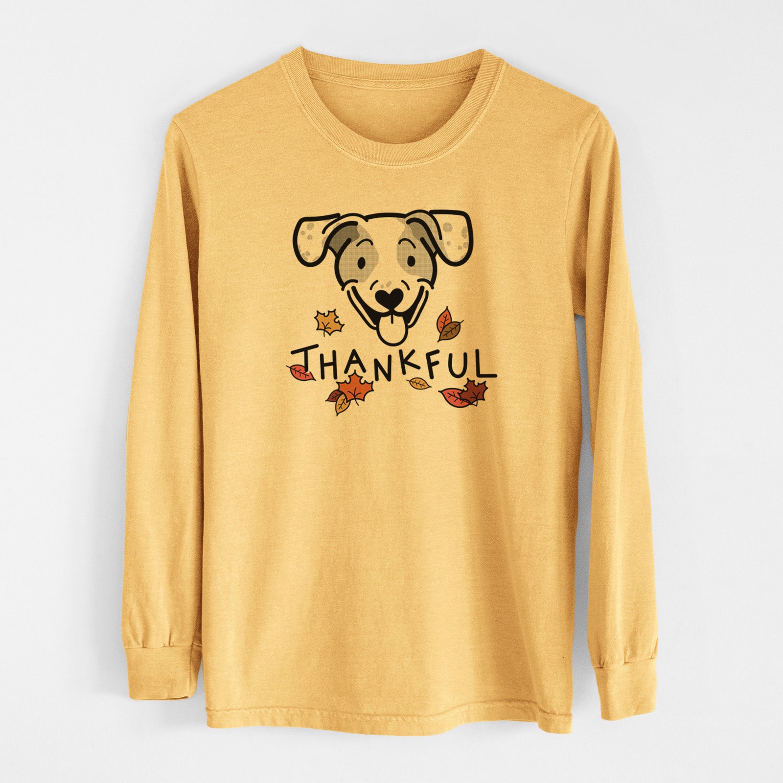 Thankful Beagle Mix - Roland - Men's Heavyweight 100% Cotton Long Sleeve