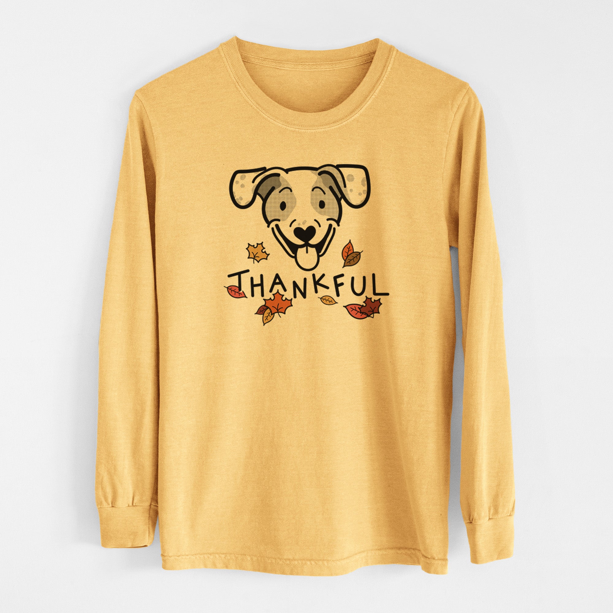 Thankful Beagle Mix - Roland - Men's Heavyweight 100% Cotton Long Sleeve