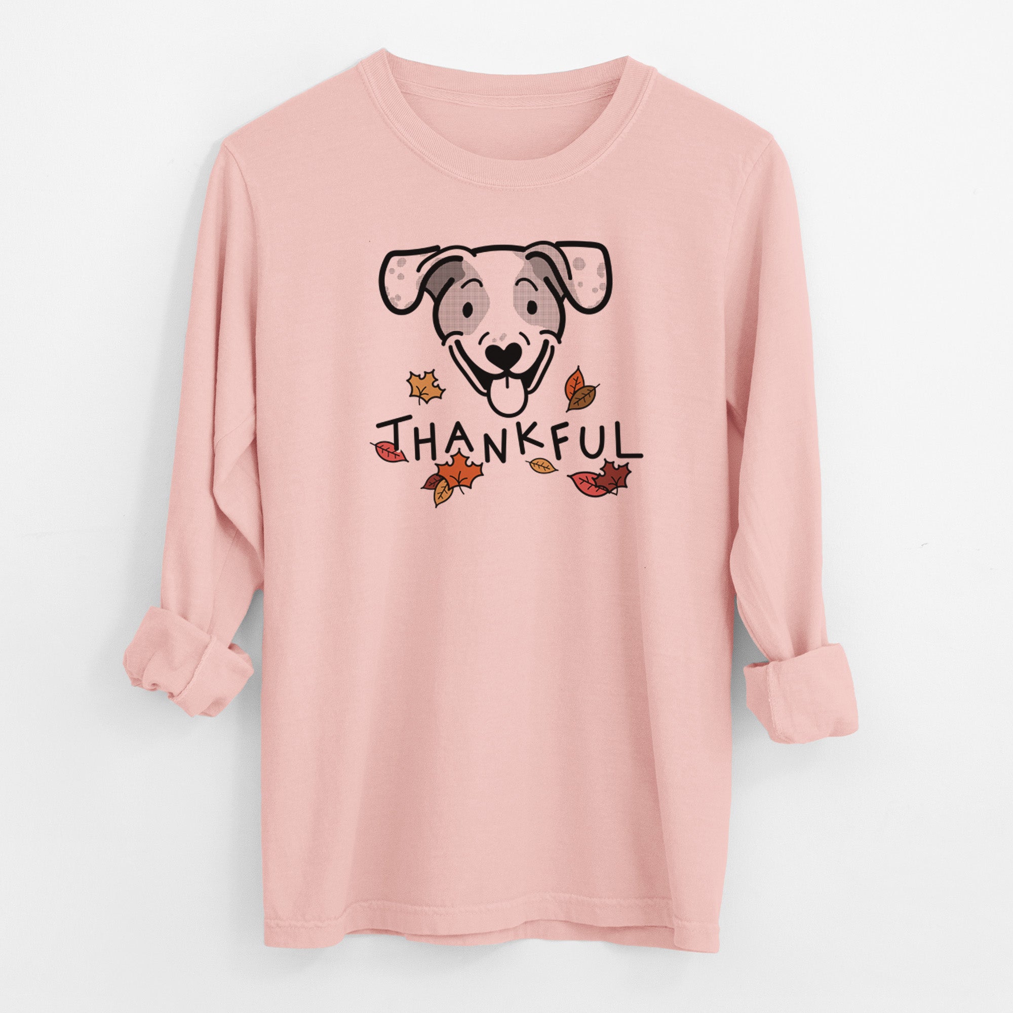 Thankful Beagle Mix - Roland - Men's Heavyweight 100% Cotton Long Sleeve