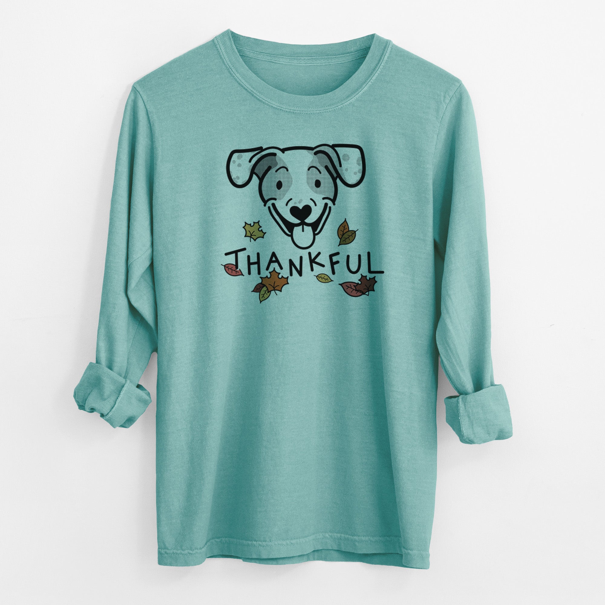 Thankful Beagle Mix - Roland - Men's Heavyweight 100% Cotton Long Sleeve