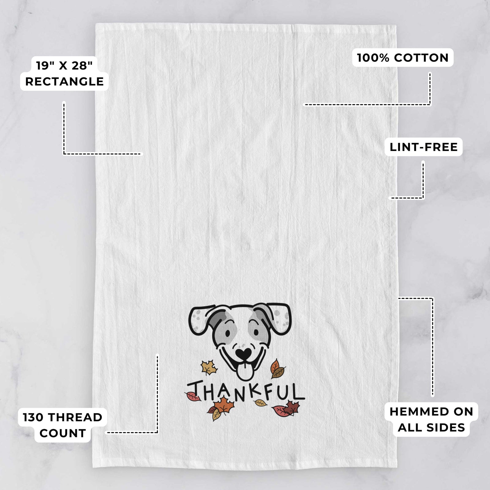 Thankful Beagle Mix - Roland - Tea Towel