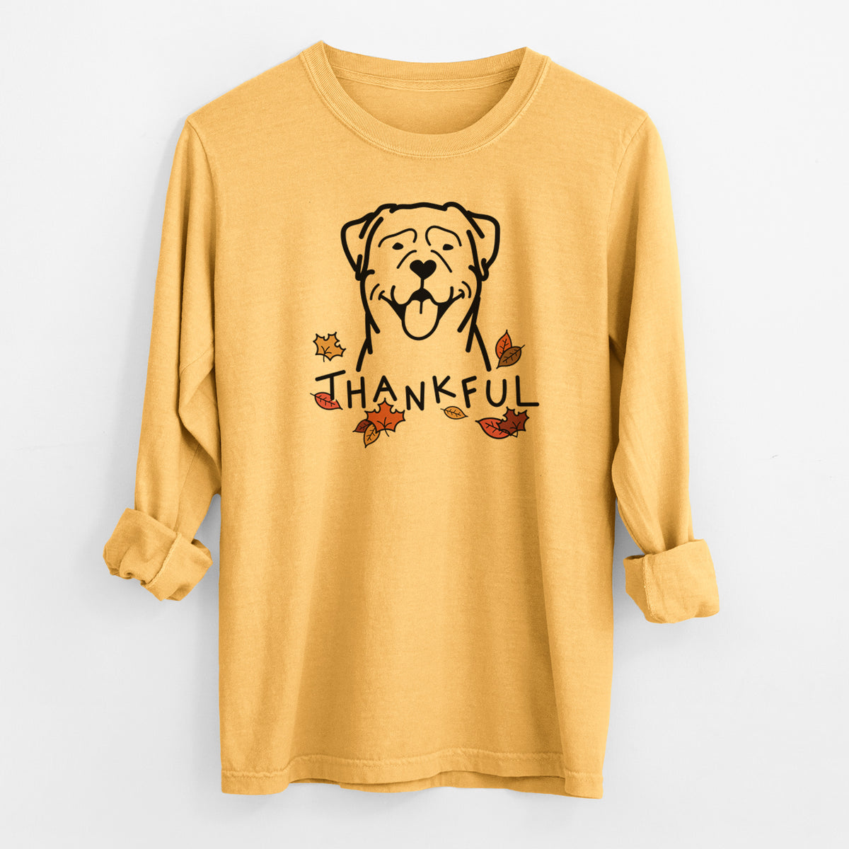 Thankful Rottweiler - Men's Heavyweight 100% Cotton Long Sleeve